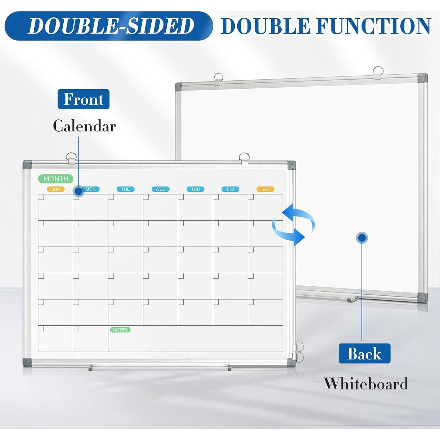Calendario de Pizarra Blanca Doble Cara WALGLASS 91x61 cm
