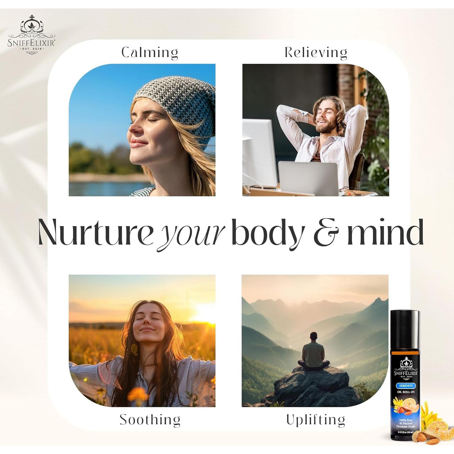 Roll On Aceite Esencial Serenity 10ml SniffElixir - Calmante Natural