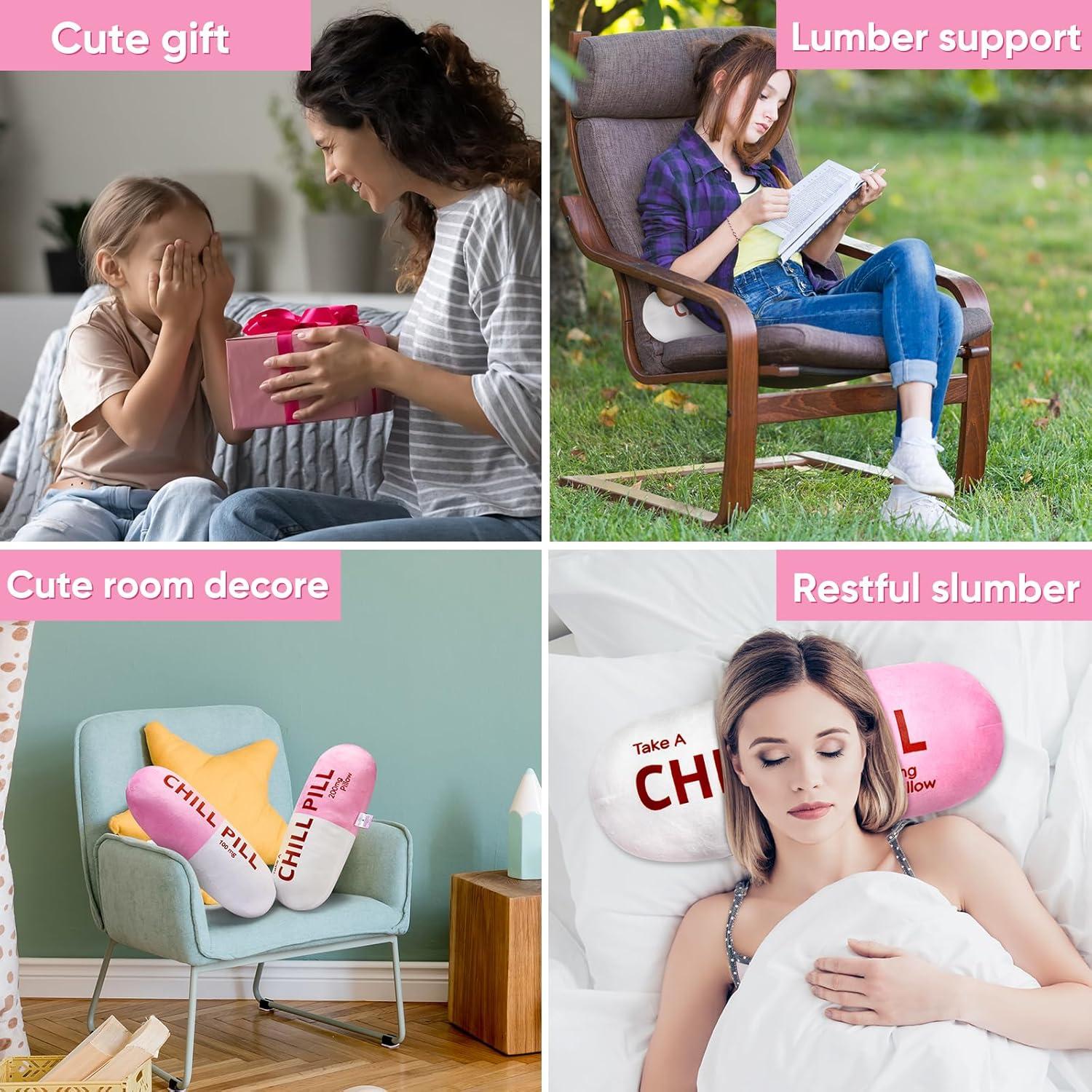 Almohada Decorativa Chill Pill HZ MY Rosa Suave 43x22 cm