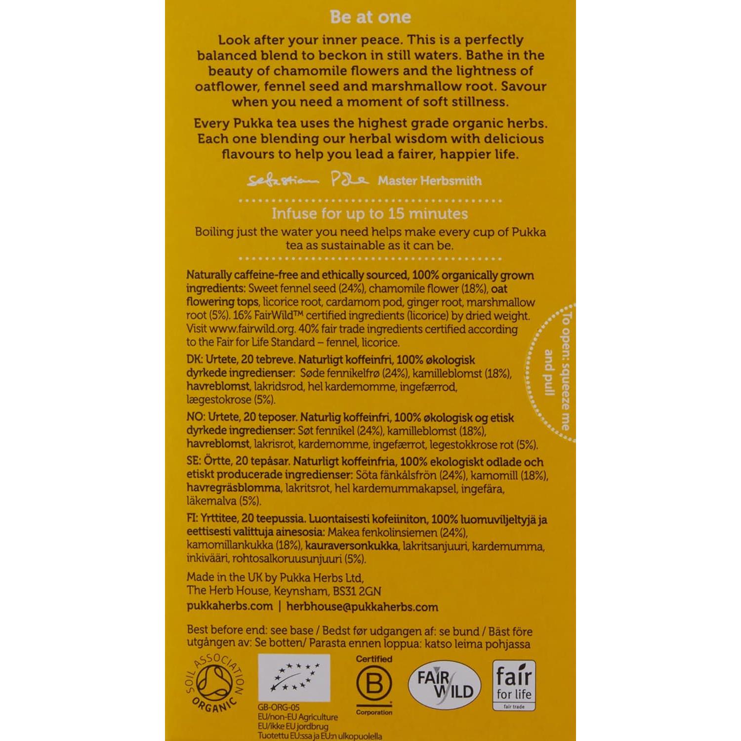 Té Herbal Relajante Orgánico PUKKA - 20 Bolsitas