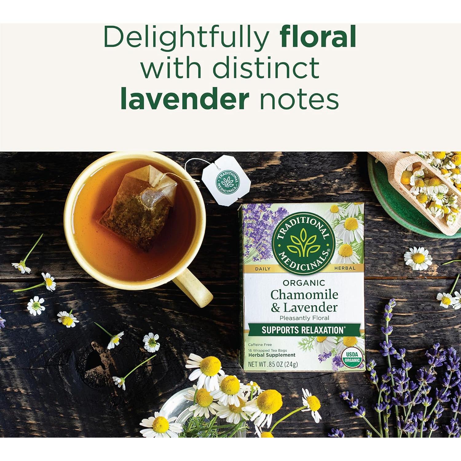 Té Herbal Orgánico Manzanilla y Lavanda 96 Bolsitas - Poder Herbal