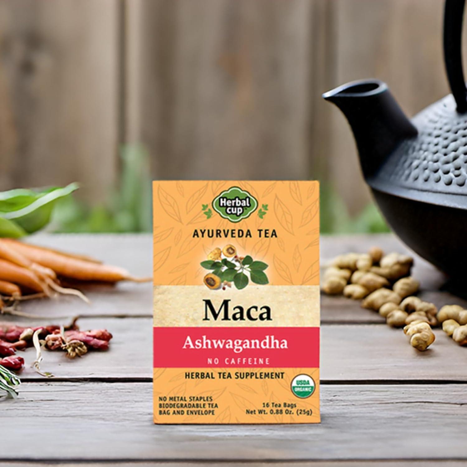 Té Herbal Cup Maca y Ashwagandha Orgánico Sin Cafeína 16 Bolsitas