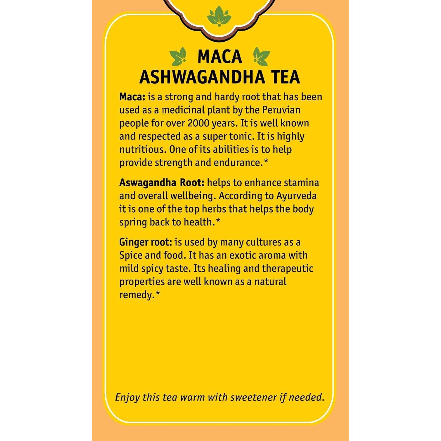 Té Herbal Cup Maca y Ashwagandha Orgánico Sin Cafeína 16 Bolsitas