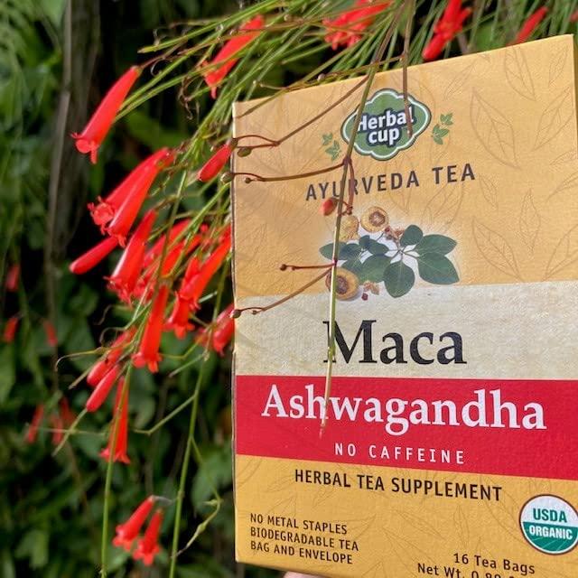 Té Herbal Cup Maca y Ashwagandha Orgánico Sin Cafeína 16 Bolsitas