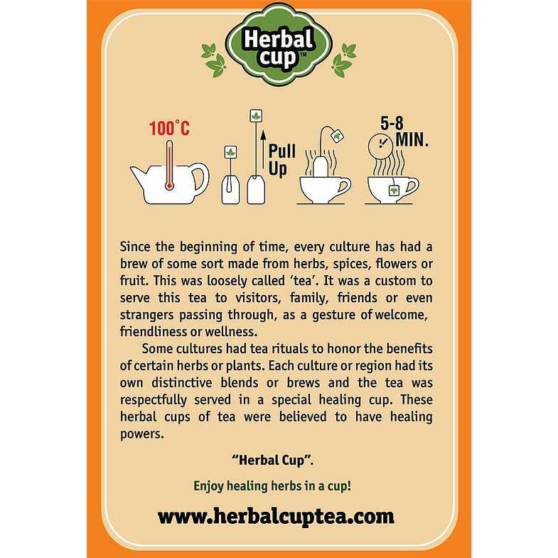 Té de Cúrcuma Orgánica Herbal Cup con Jengibre y Pimienta Negra - 16 Bolsitas