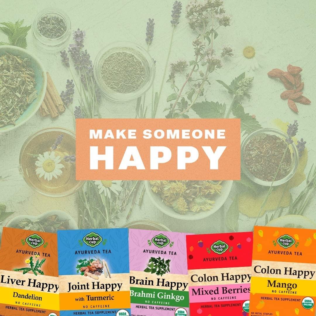 Té de Cúrcuma Orgánica Herbal Cup con Jengibre y Pimienta Negra - 16 Bolsitas