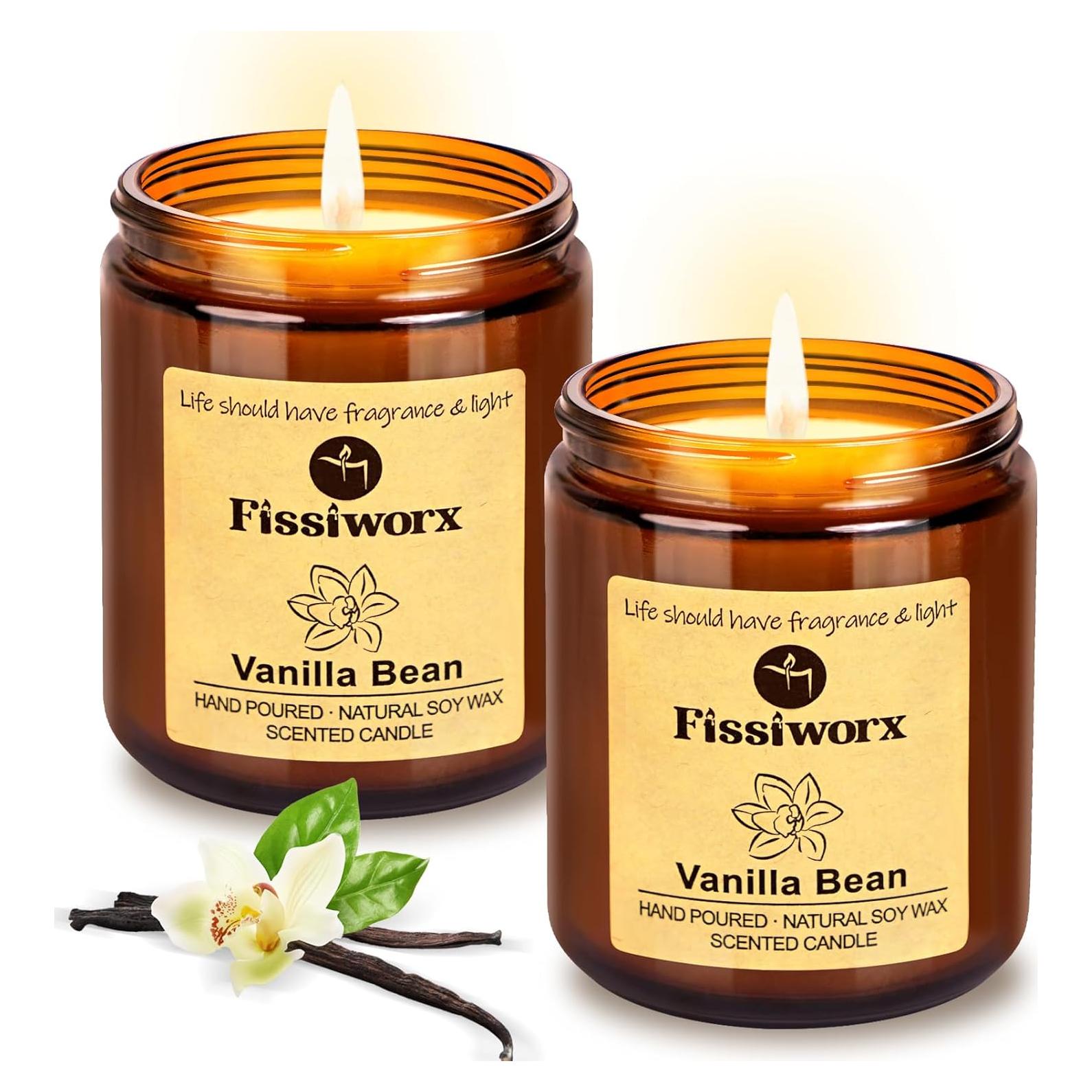 Juego de Velas Aromáticas de Vainilla Fissiworx 425g 2 Pack