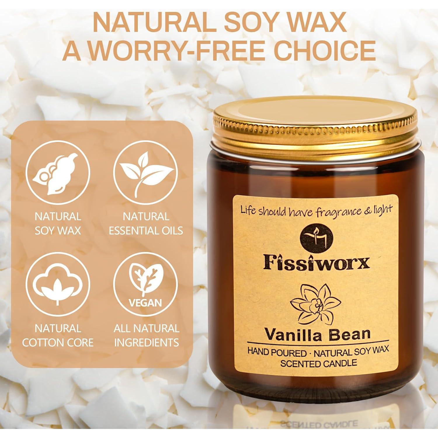 Juego de Velas Aromáticas de Vainilla Fissiworx 425g 2 Pack