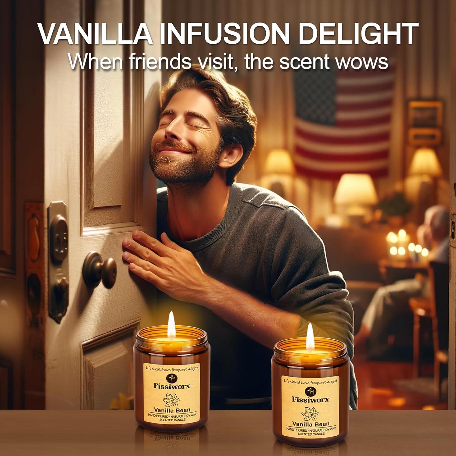 Juego de Velas Aromáticas de Vainilla Fissiworx 425g 2 Pack