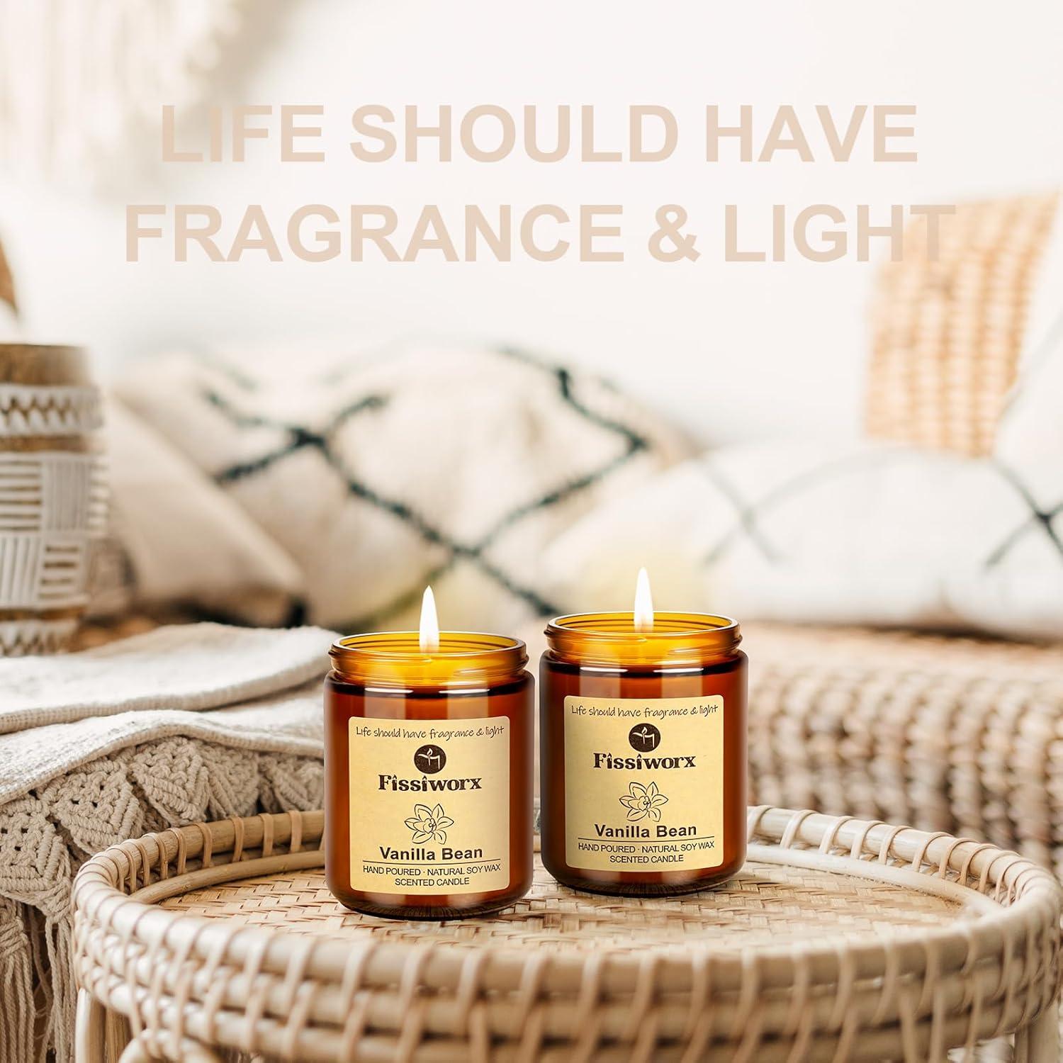 Juego de Velas Aromáticas de Vainilla Fissiworx 425g 2 Pack