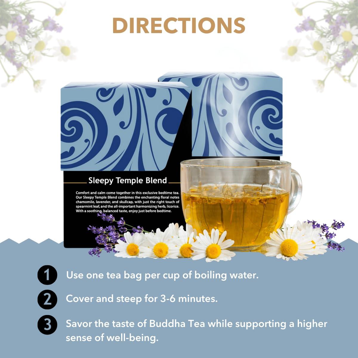 Té Herbal Orgánico Buddha Teas Mezcla Templada para Dormir 18 Bolsitas