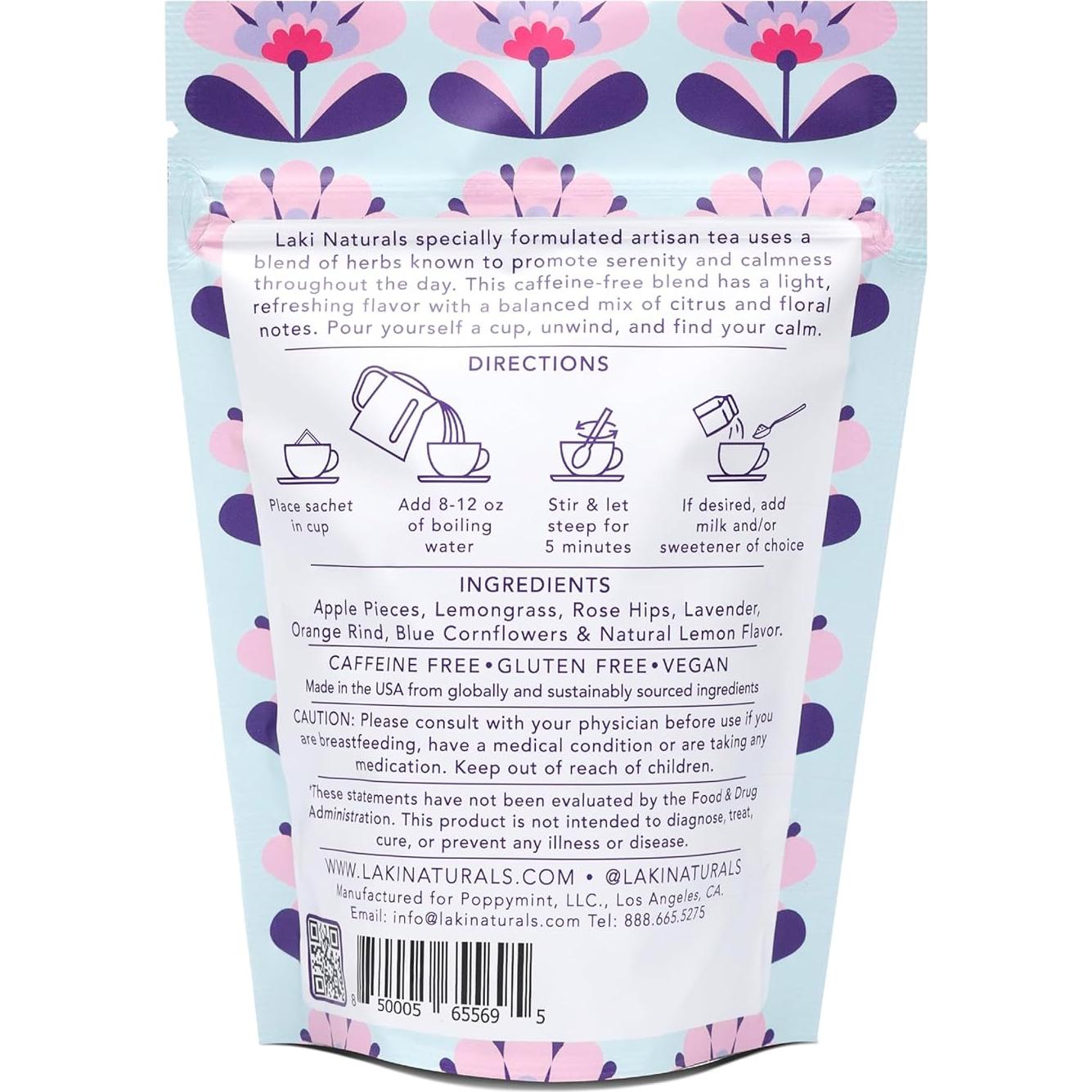 Té de Hierbas Calmante Laki Naturals 46.9 g - 18 Bolsitas