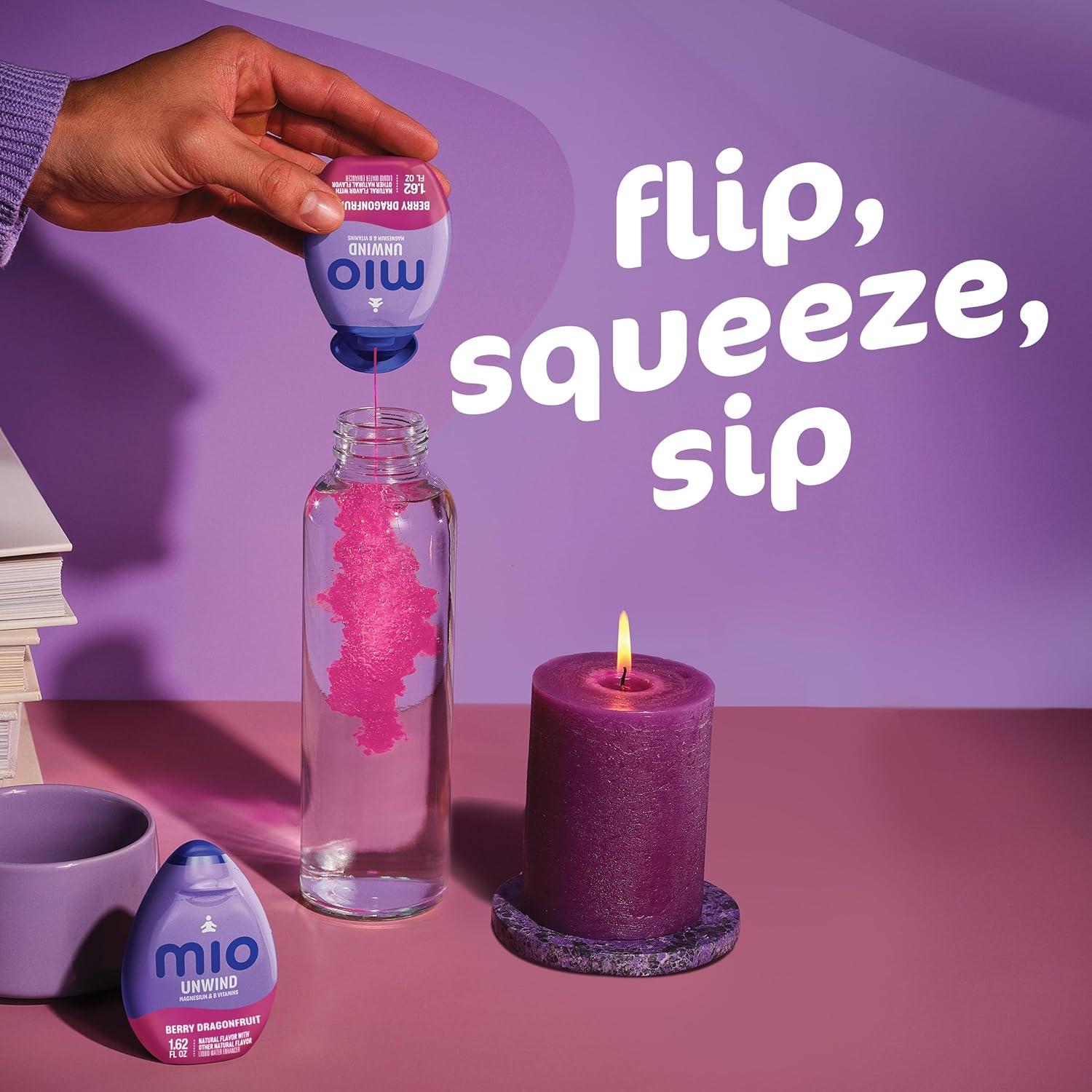 mio Unwind Berry Dragonfruit Liquid Water Enhancer with Magnesium & B Vitamins, 1.62 fl oz Bottle