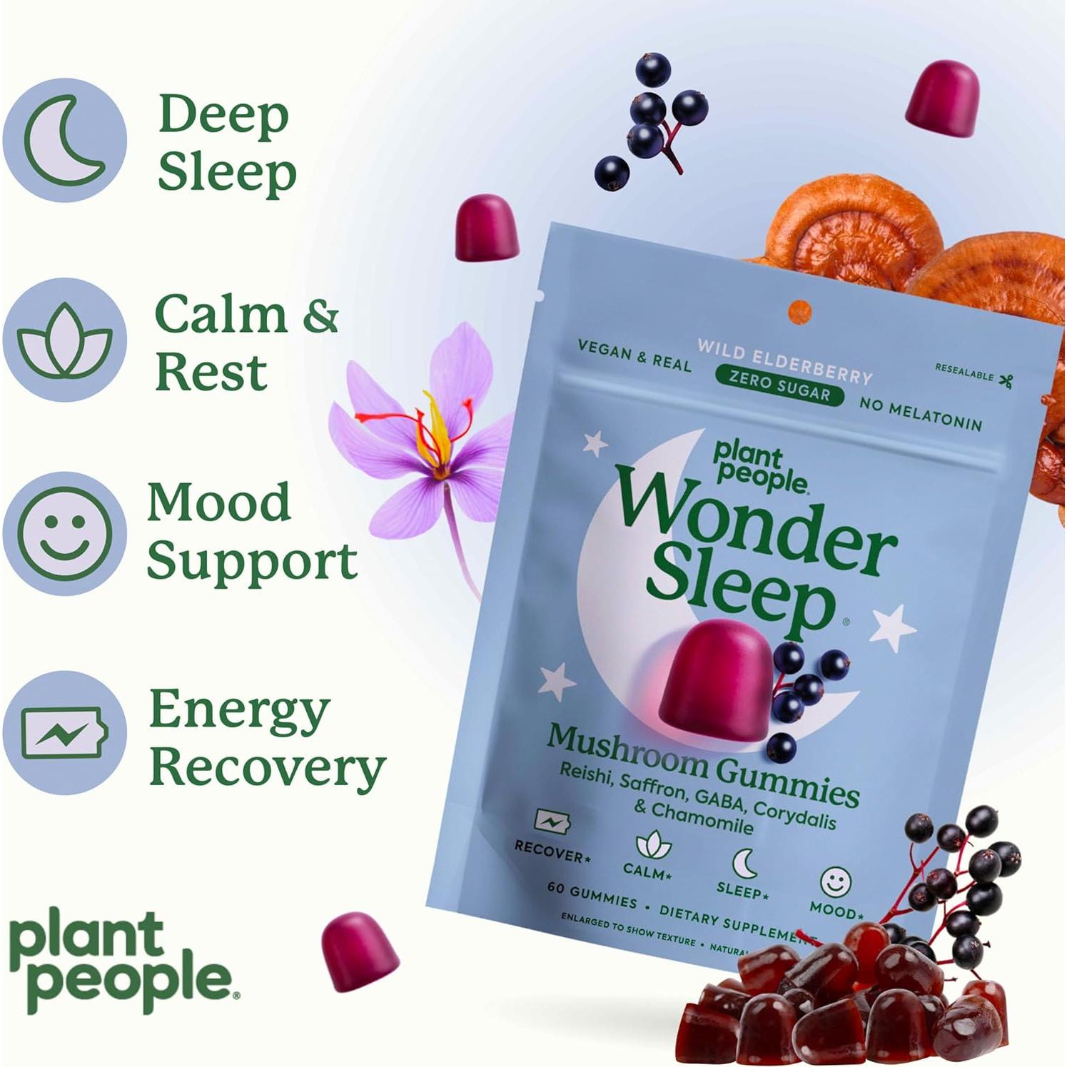 Gomitas de hongos Plant People WonderSleep 60 unidades