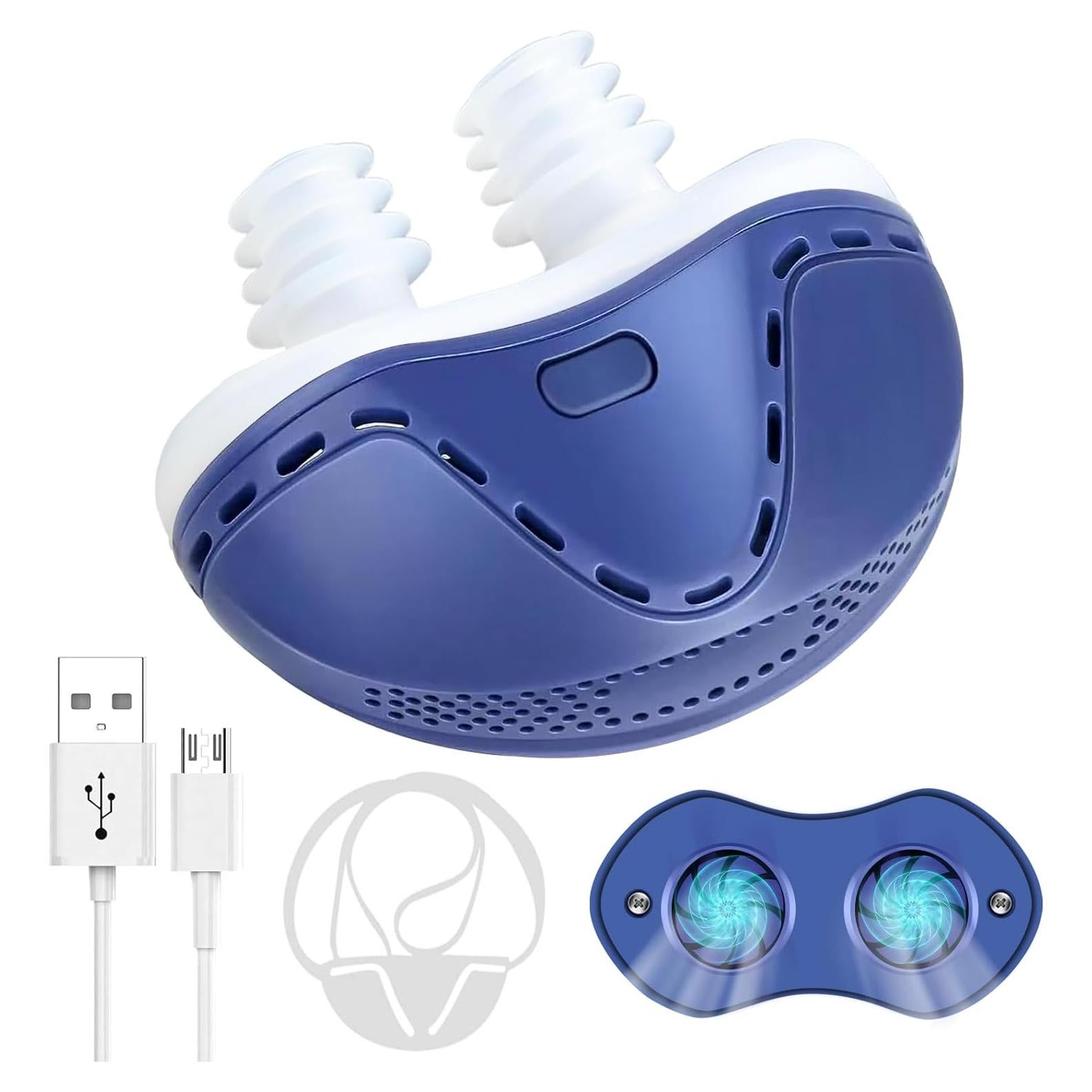 Dispositivo Anti Ronquidos NBF Azul, Carga USB, 3 Velocidades