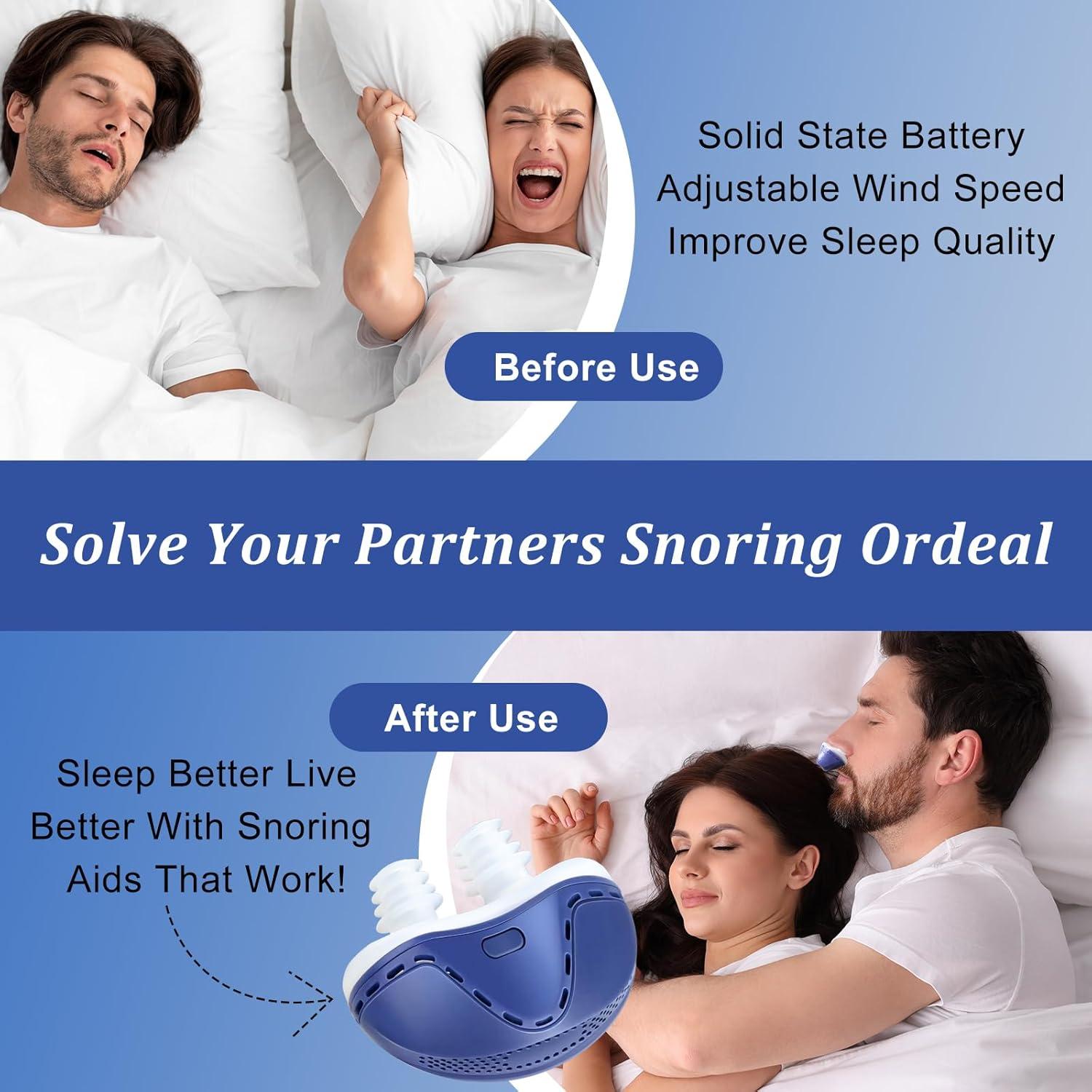 Dispositivo Anti Ronquidos NBF Azul, Carga USB, 3 Velocidades