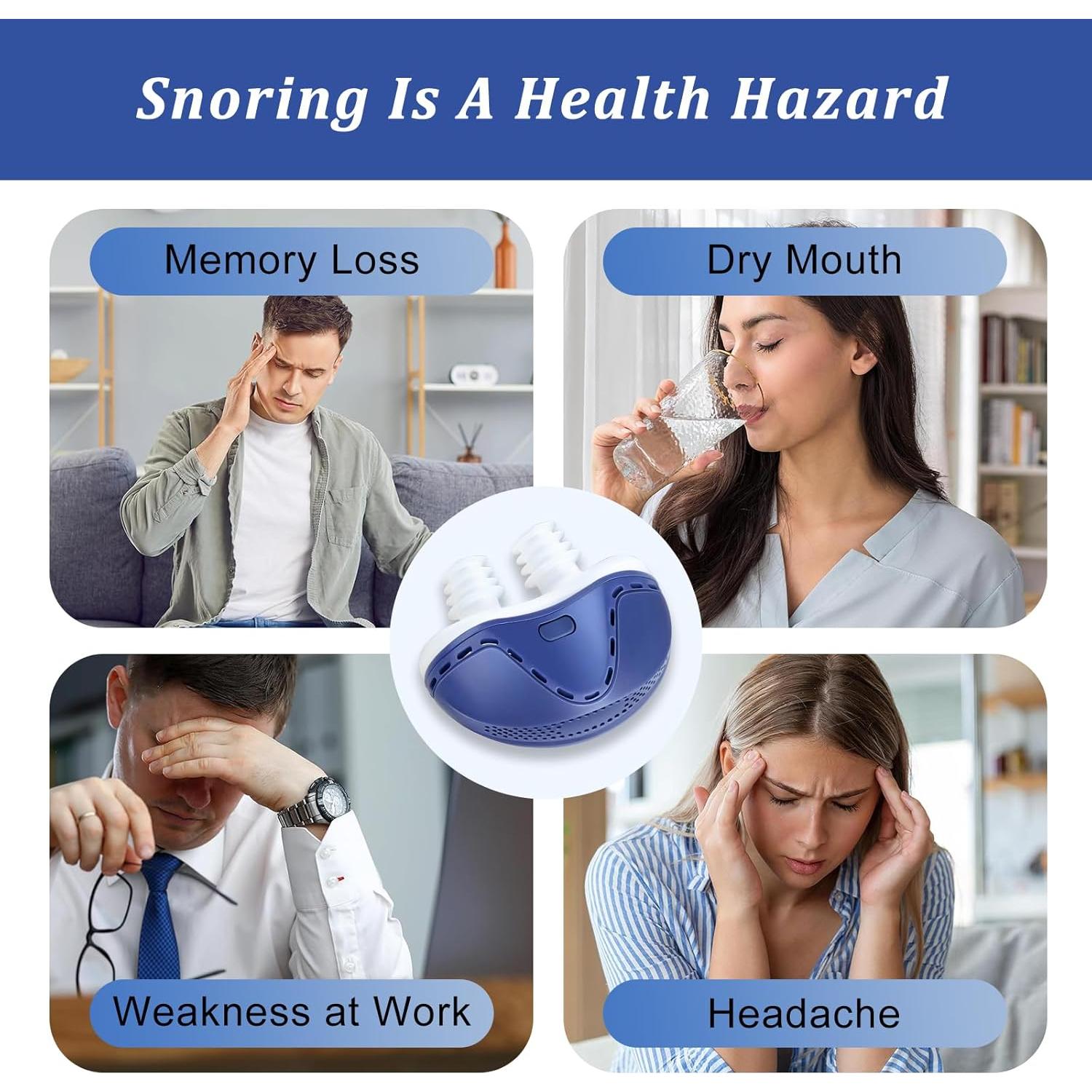 Dispositivo Anti Ronquidos NBF Azul, Carga USB, 3 Velocidades