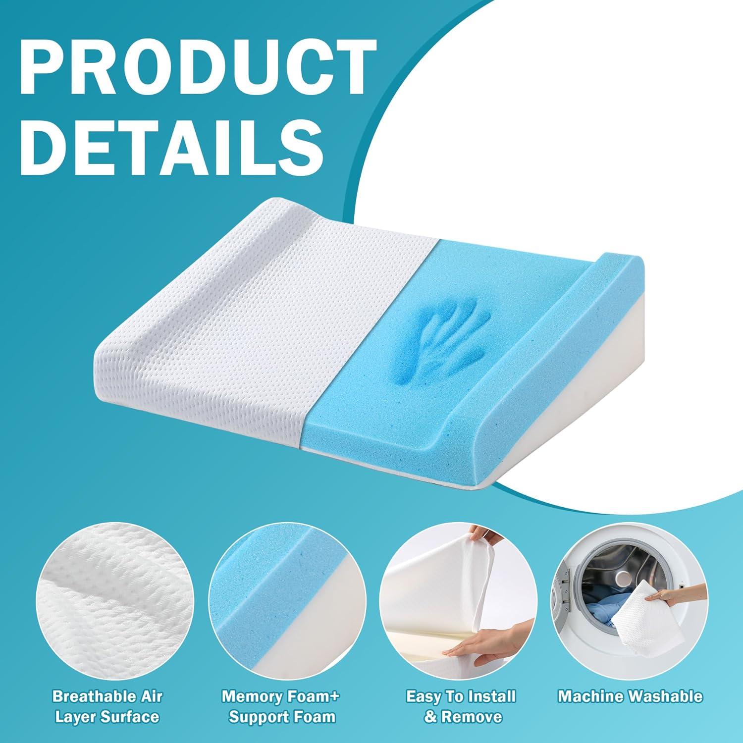 Almohada en Cuña MABOZOO Espuma Viscoelástica para Dolor de Hombro