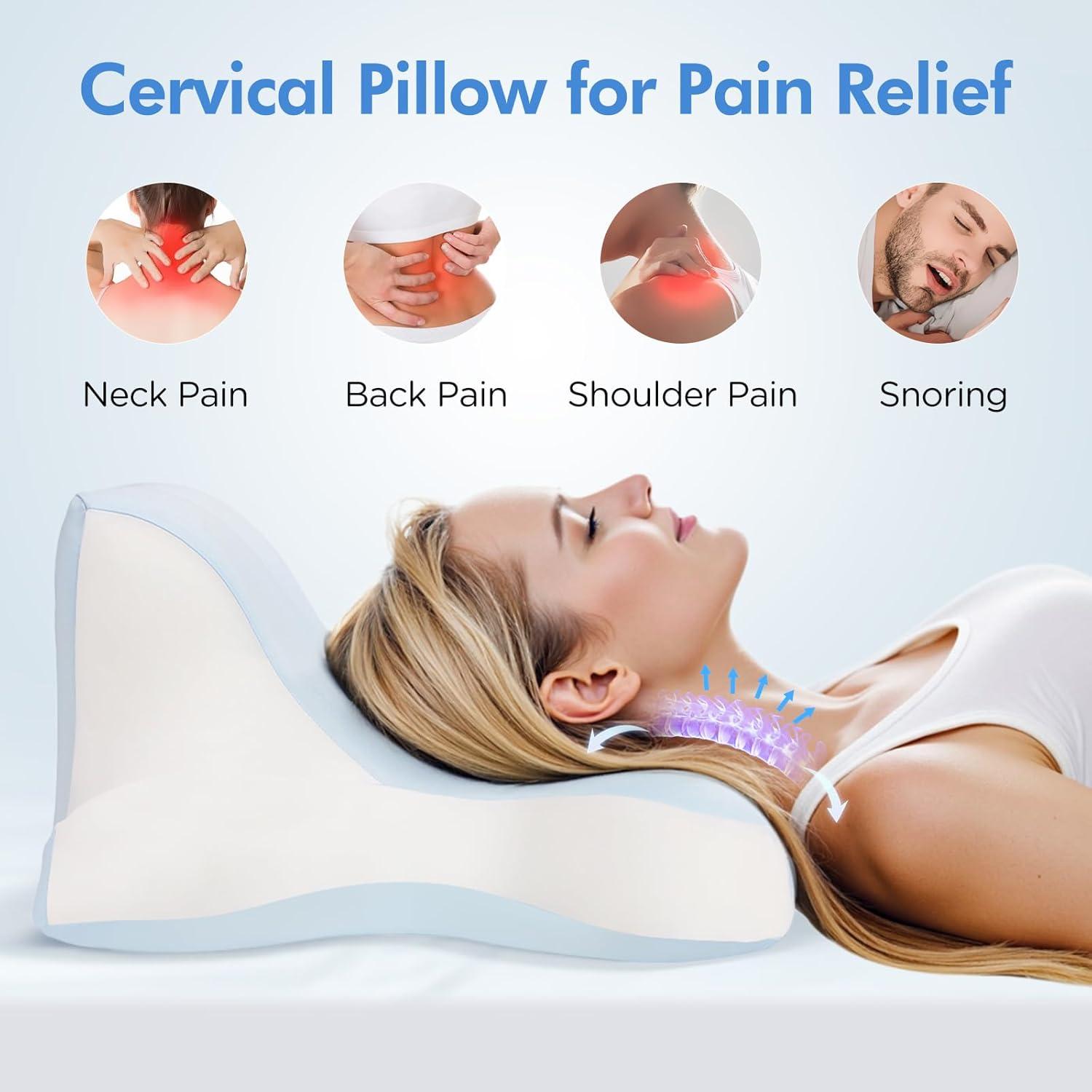Almohada Cervical Ergonómica ByNaRIX Espuma de Memoria Azul
