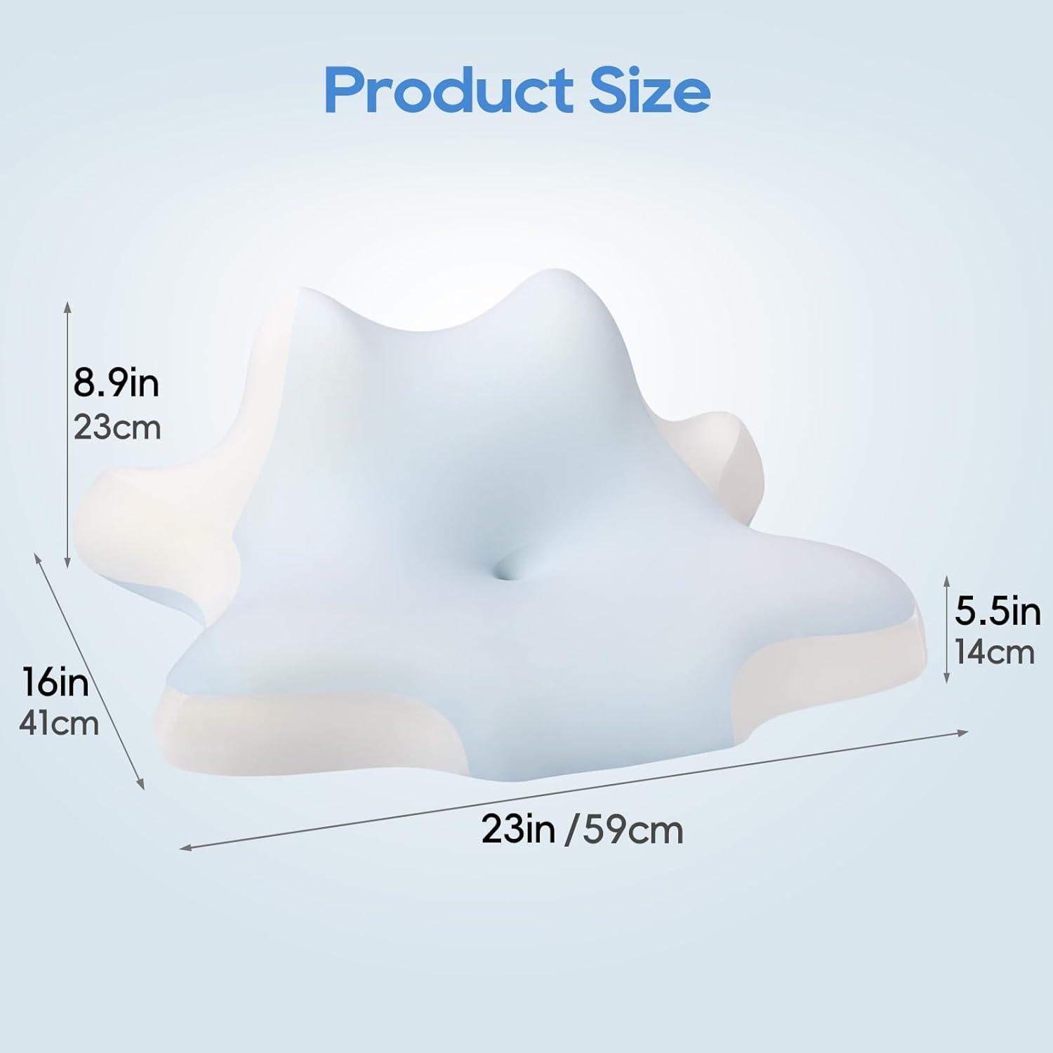 Almohada Cervical Ergonómica ByNaRIX Espuma de Memoria Azul