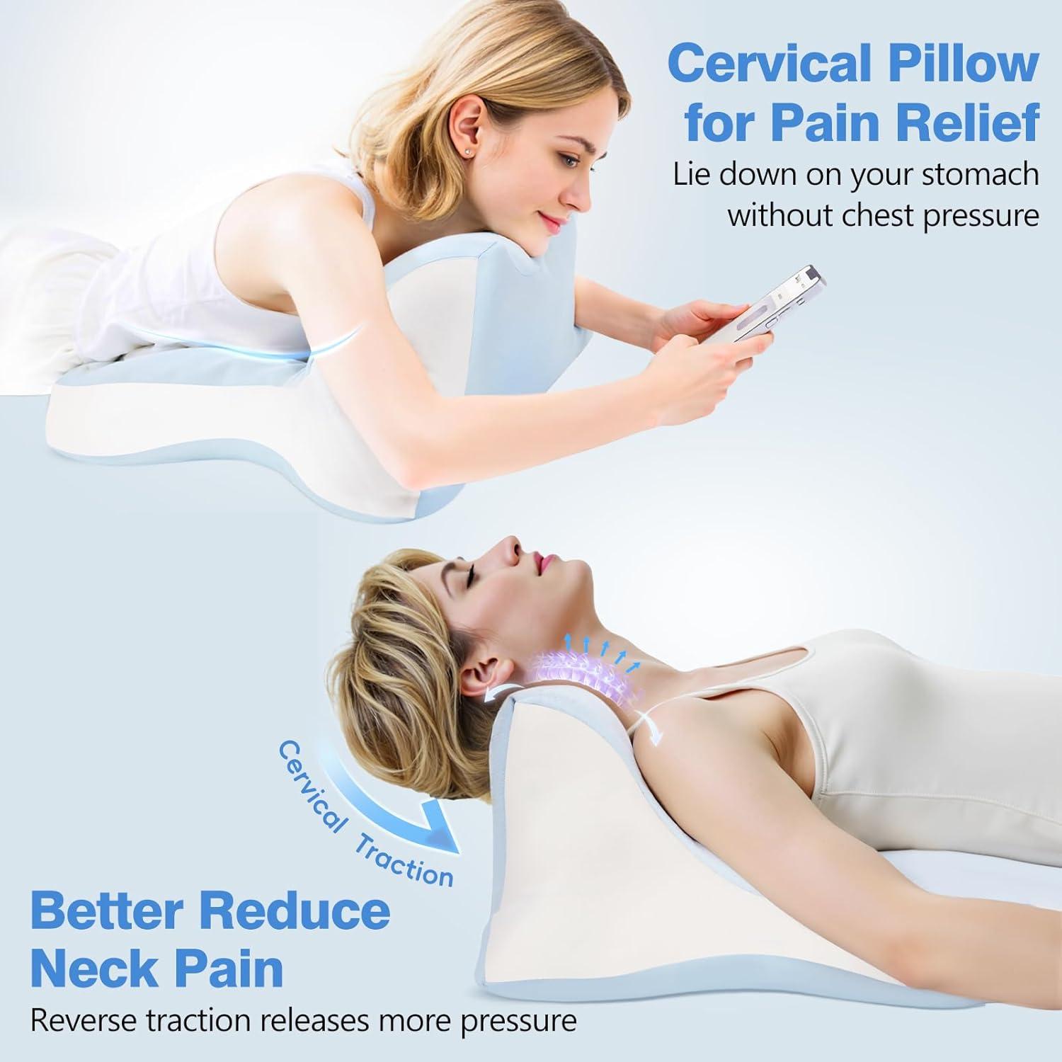 Almohada Cervical Ergonómica ByNaRIX Espuma de Memoria Azul