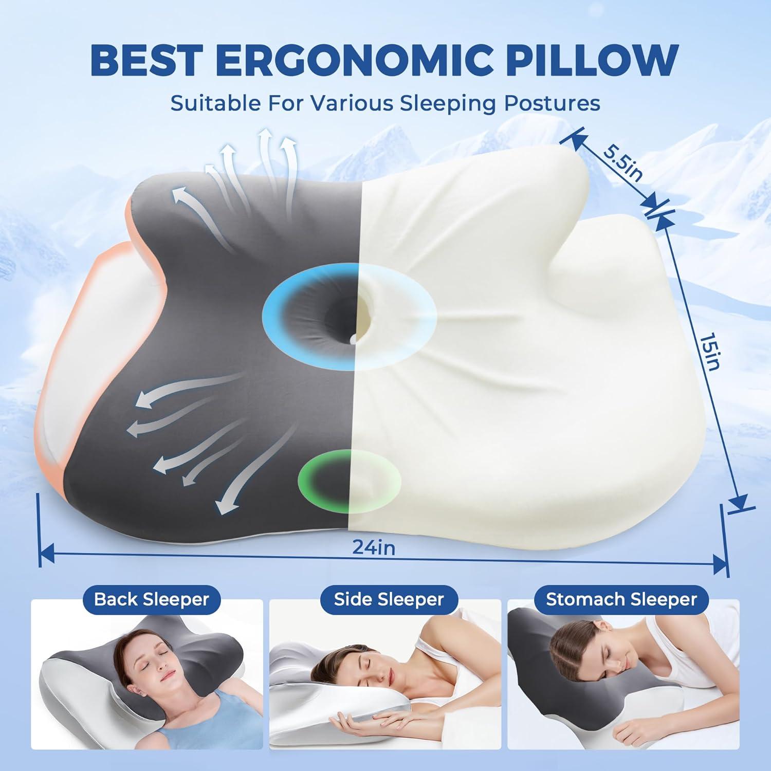 Almohada Cervical Ergonómica Dormirpilow MFP84009 61x38 cm