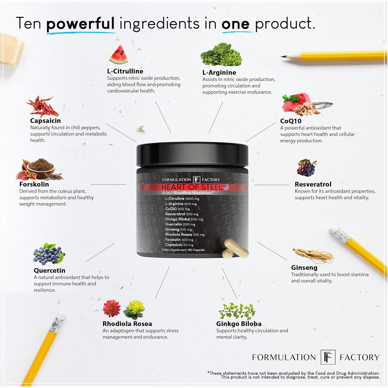 Corazón de Acero Suplemento Metabólico 120 Cápsulas