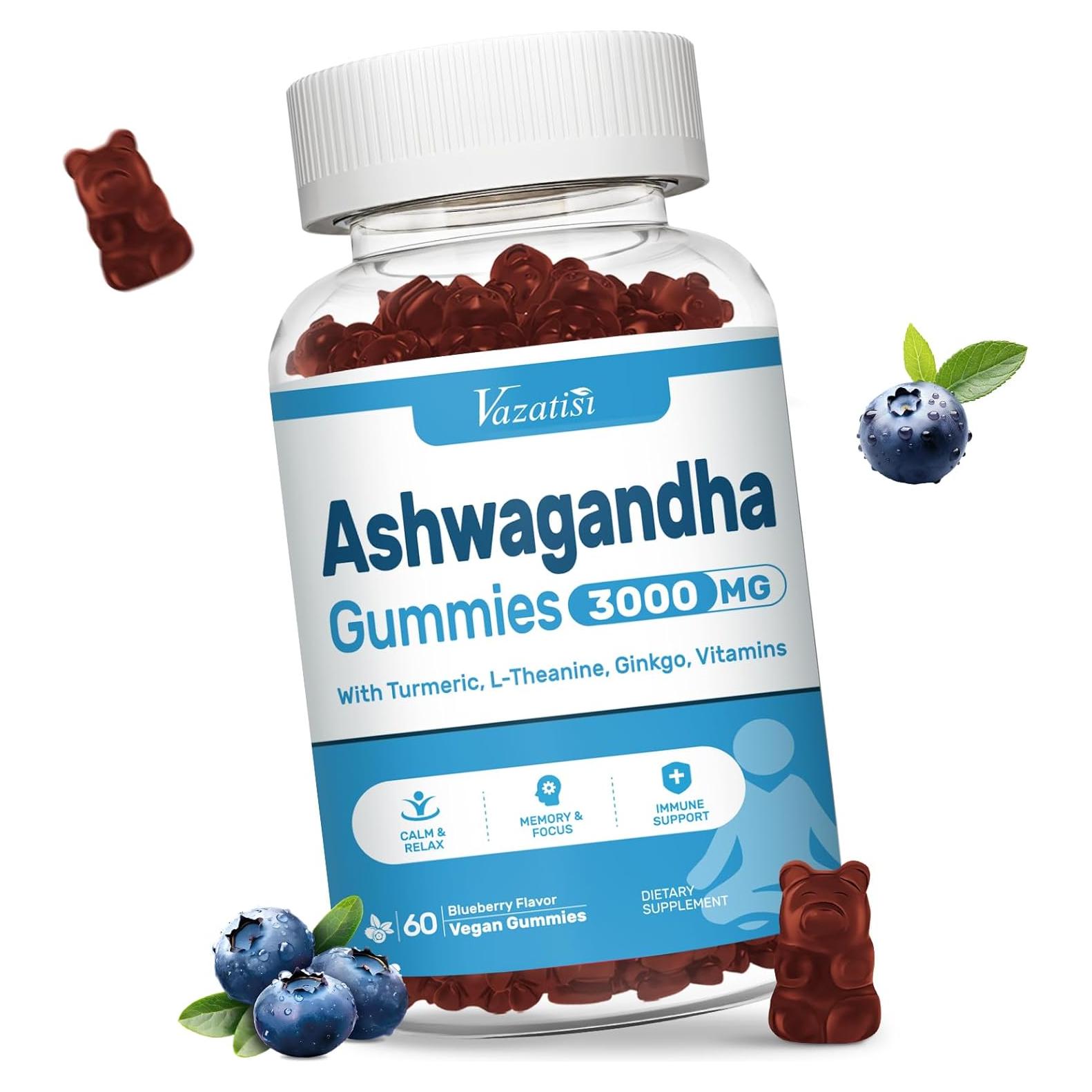 Gomitas de Ashwagandha Vazatisi 60ct Veganas Sin OGM Gluten