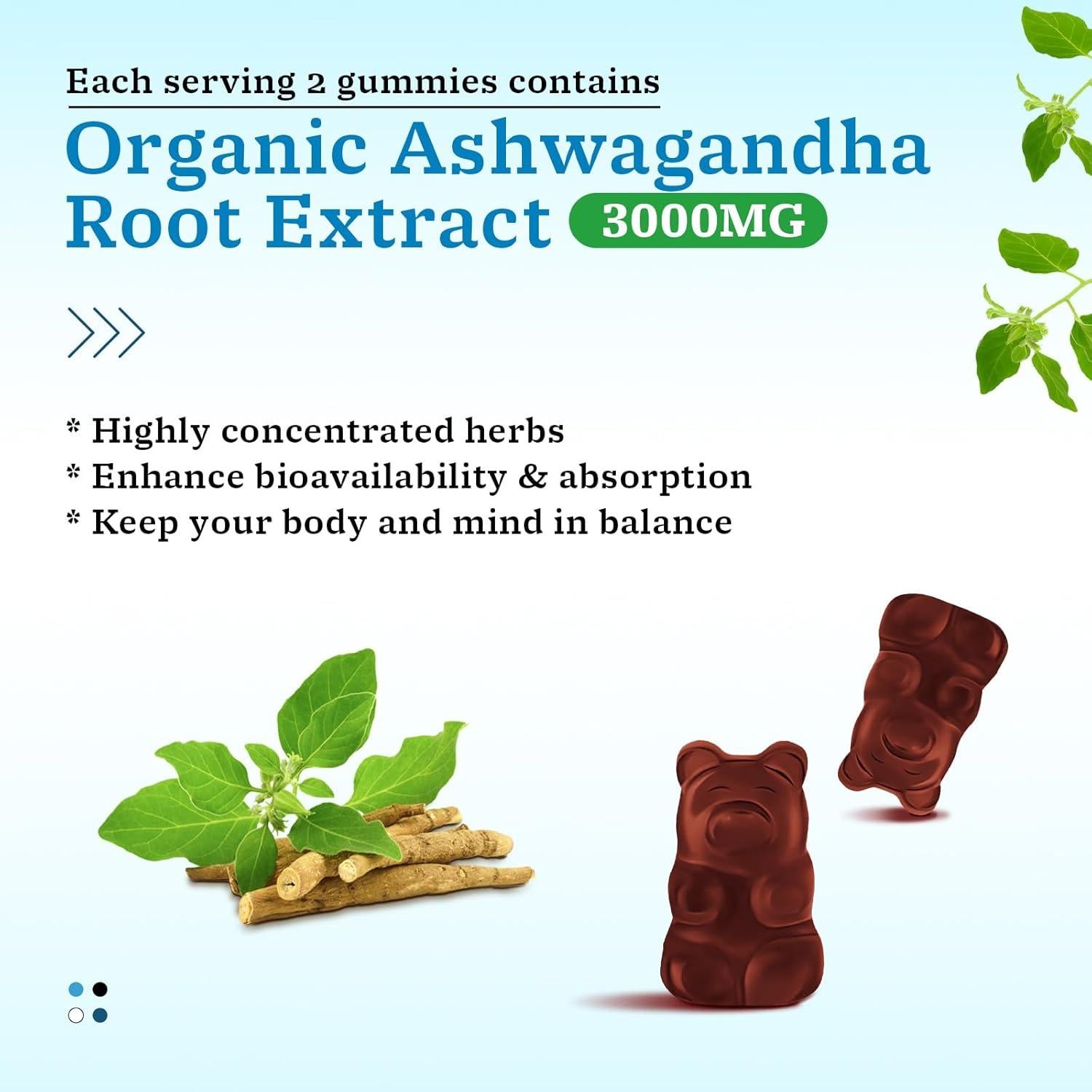 Gomitas de Ashwagandha Vazatisi 60ct Veganas Sin OGM Gluten