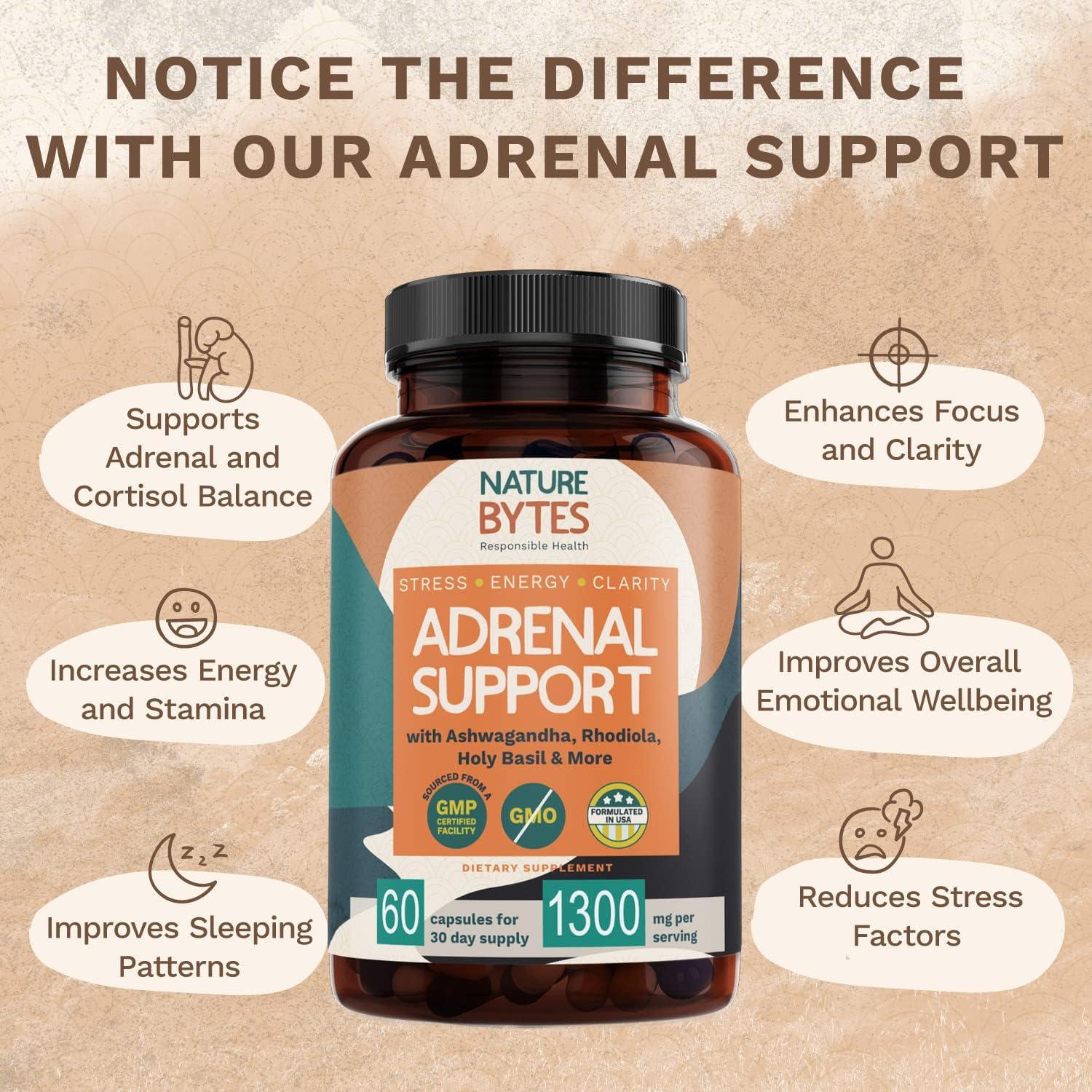 Suplemento Apoyo Adrenal Nature Bytes 91g - Ashwagandha y Vitaminas B