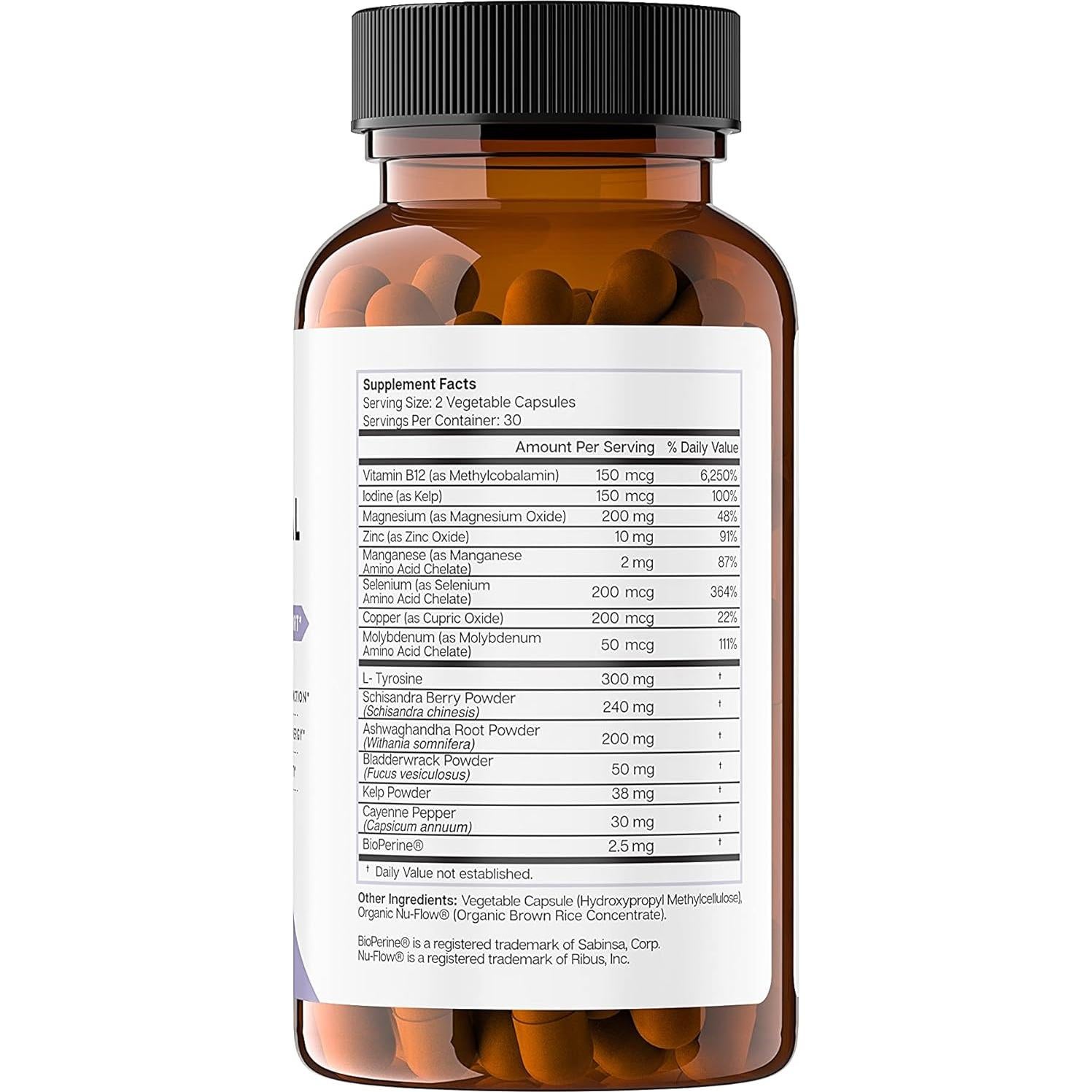 Suplemento Natural de Soporte Adrenal BeautiBe - 60 Cápsulas Veganas