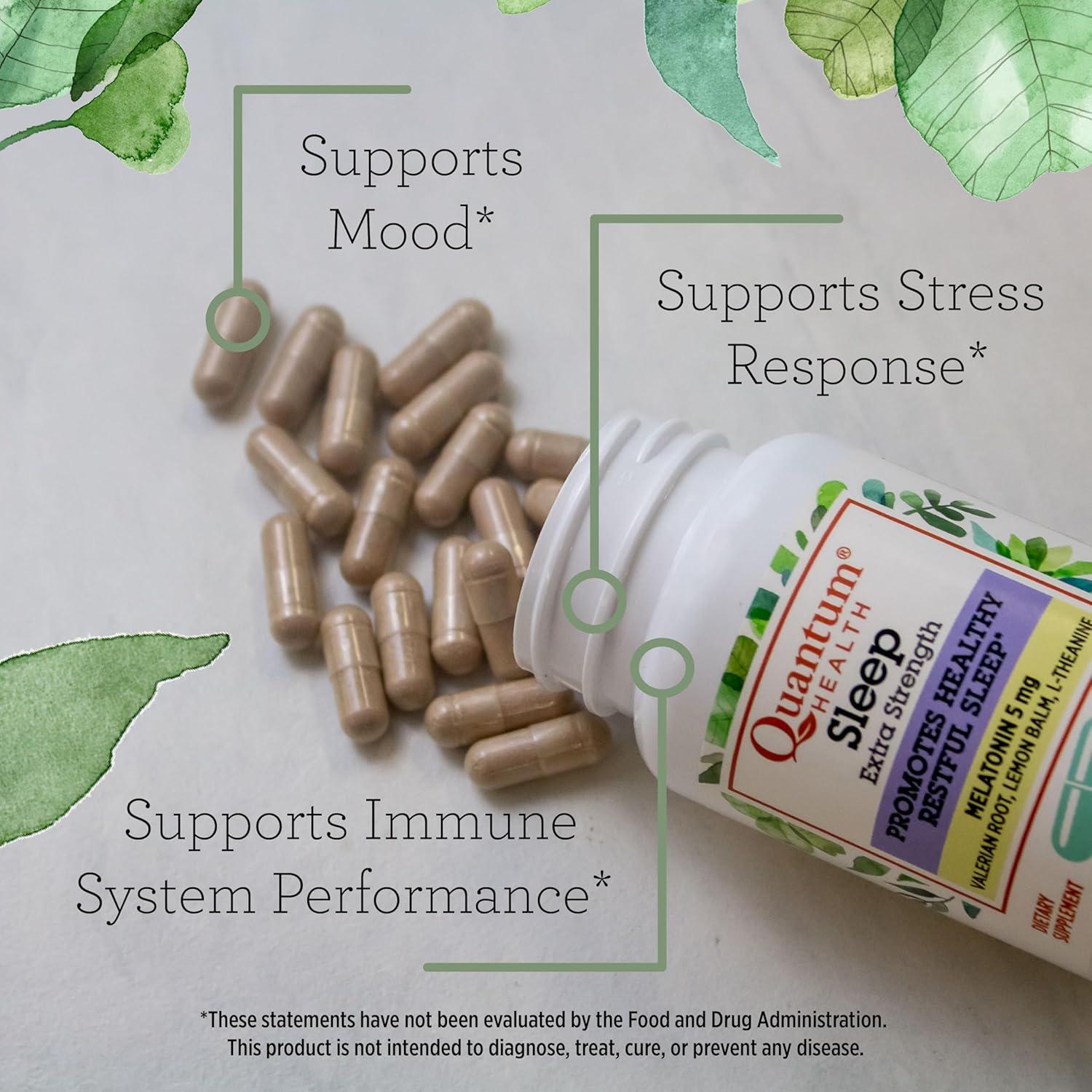 Suplemento de Sueño Quantum Health 5mg Melatonina 30 Cápsulas