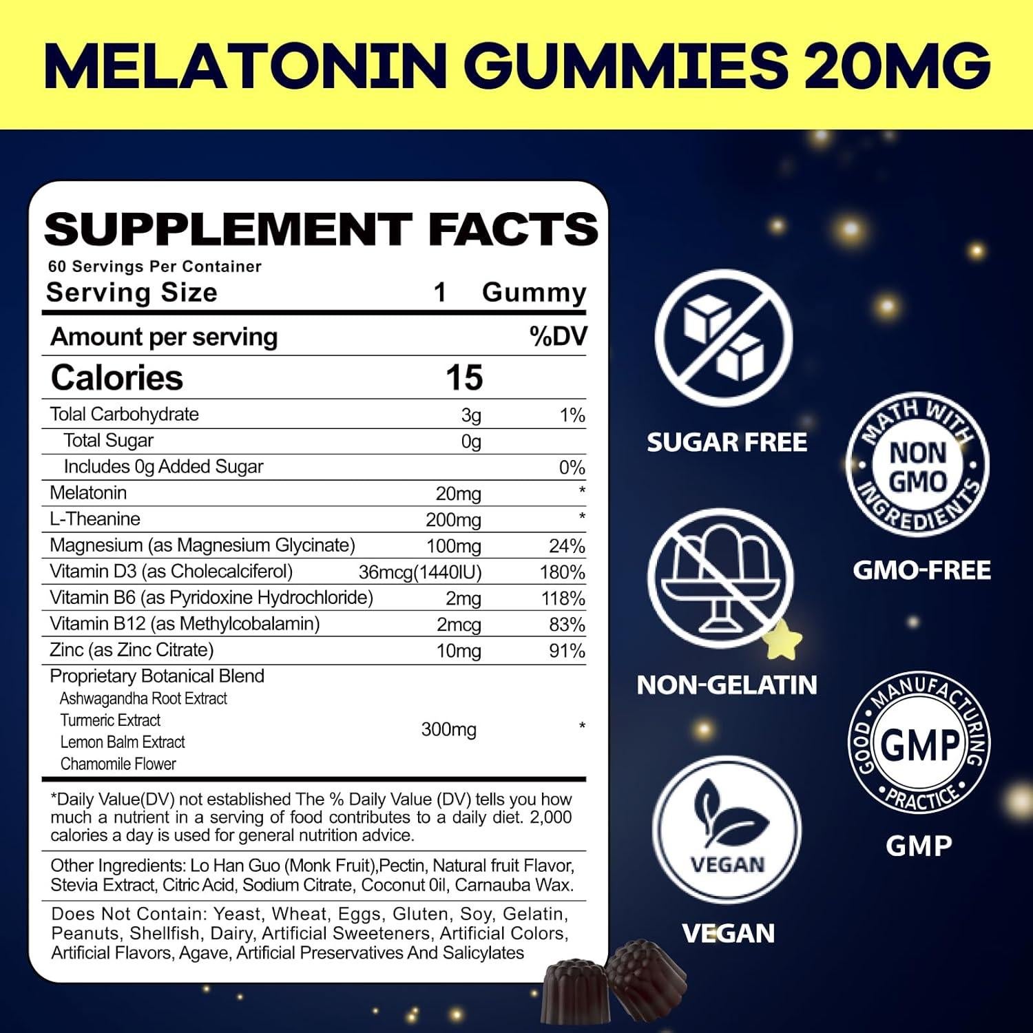 Gomitas de Melatonina 20mg Sin Azúcar Ceecisee 120 Unidades