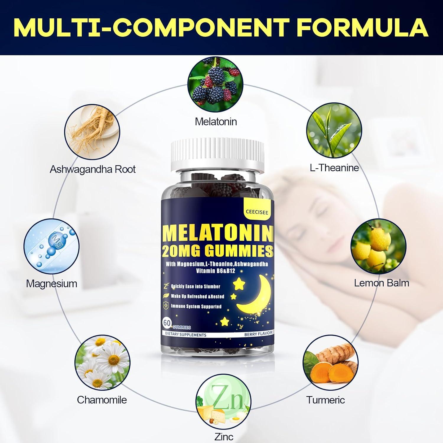 Gomitas de Melatonina 20mg Sin Azúcar Ceecisee 120 Unidades