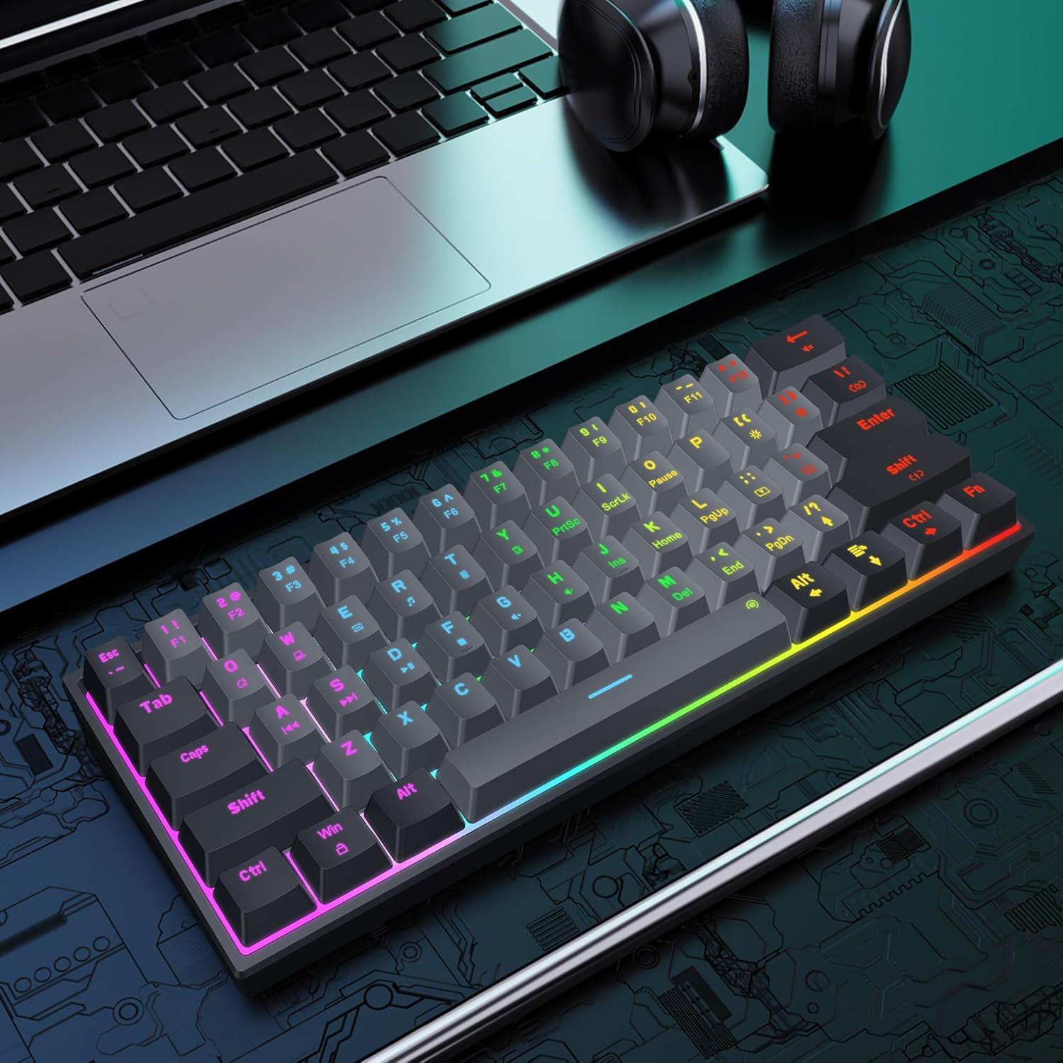 Teclado Mecánico Snupurdiri 60% Rojos Retroiluminado LED