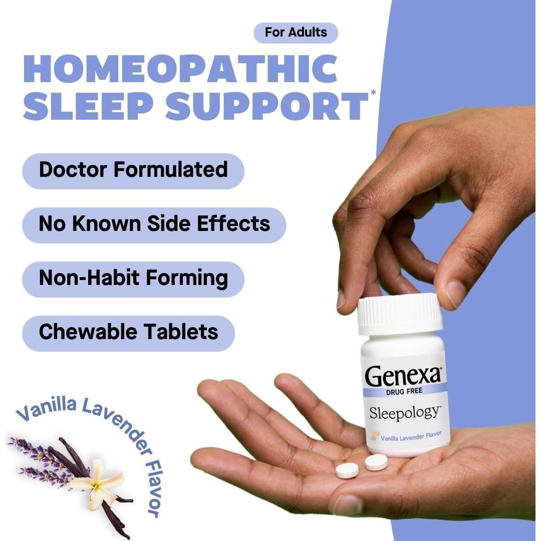 Genexa Sleepology 60 tabletas masticables para dormir sin melatonina