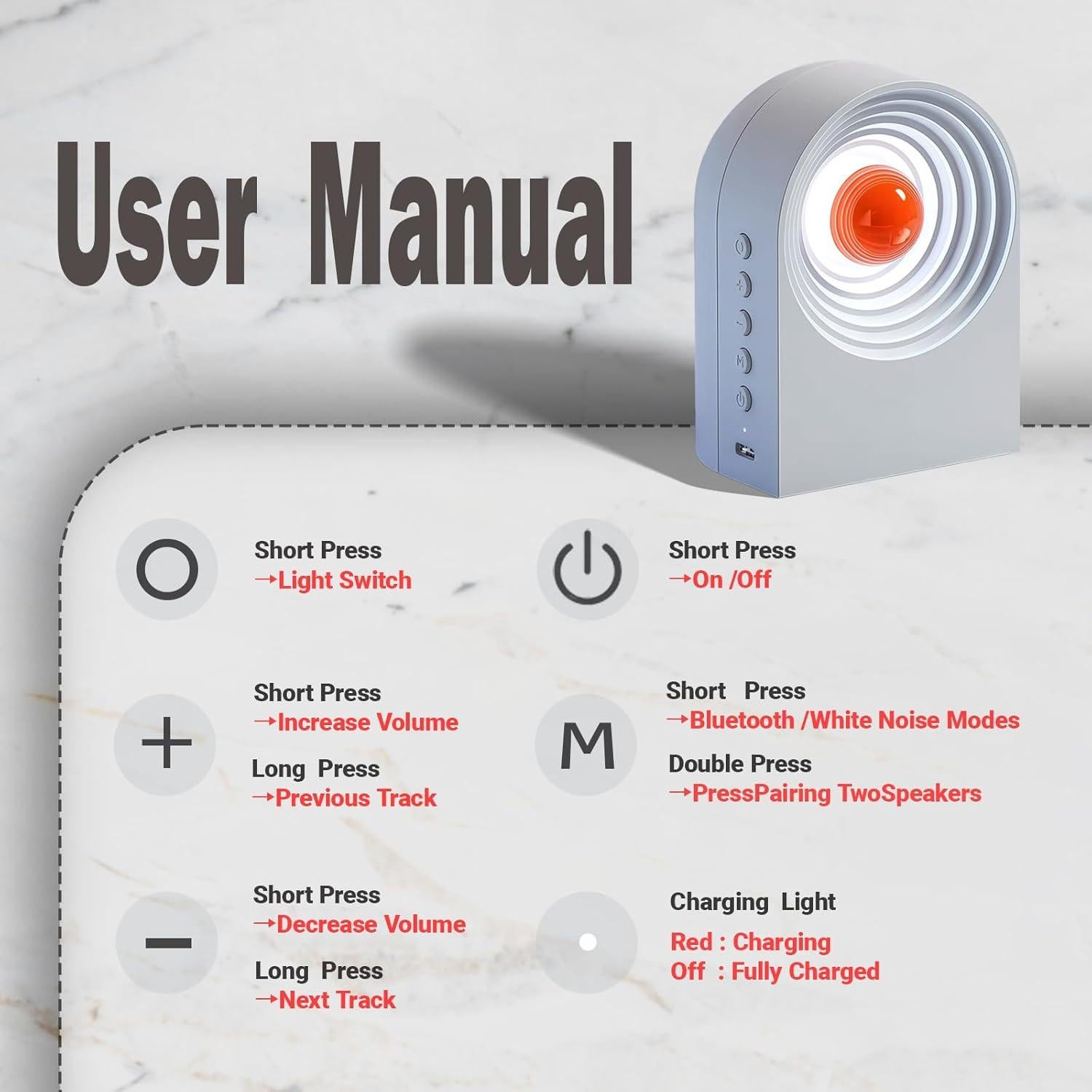 Altavoz Bluetooth Portátil Fusunloh DBA-W con 8 Sonidos y Luces