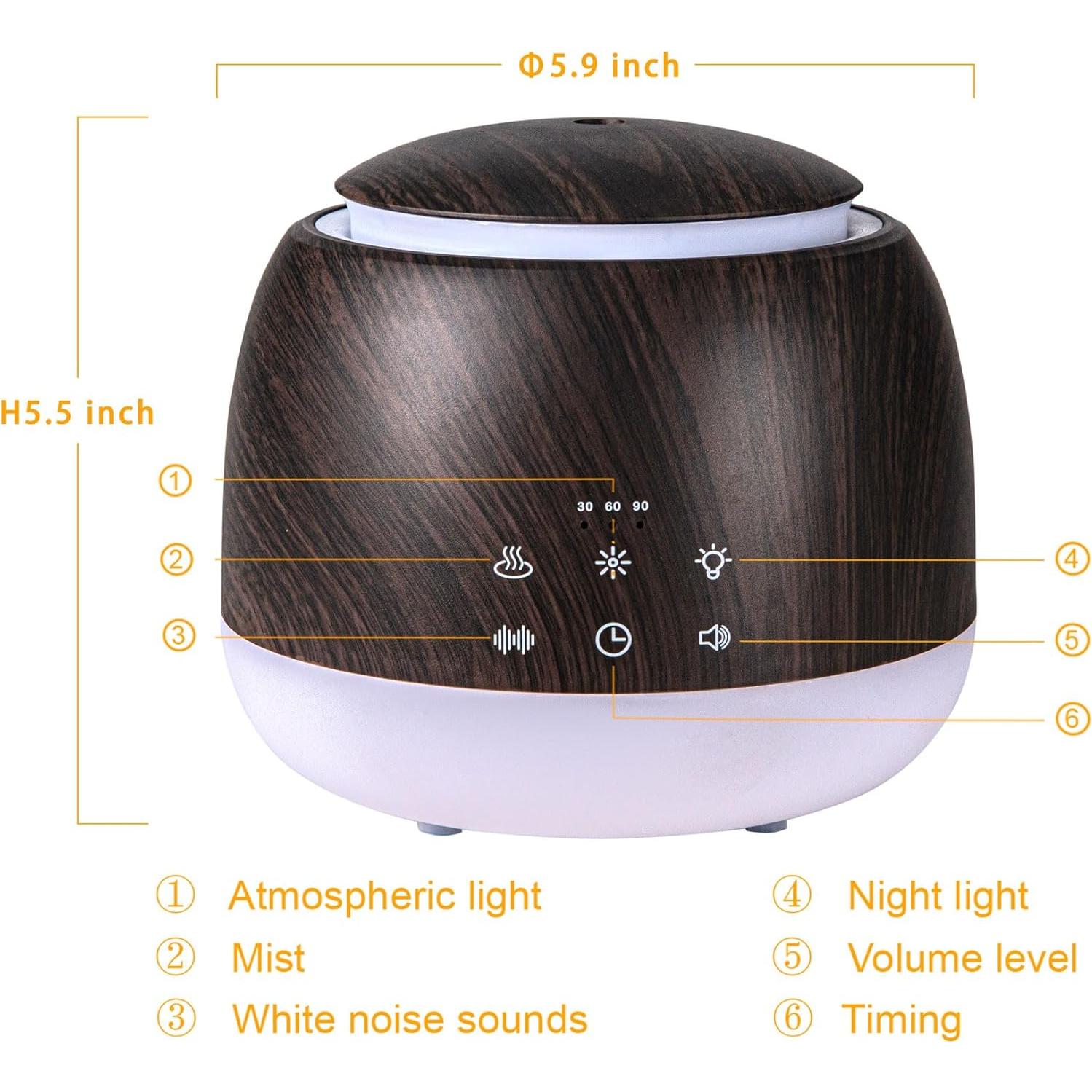 Difusor de Aceites Esenciales y Ruido Blanco Liatunou 300ml