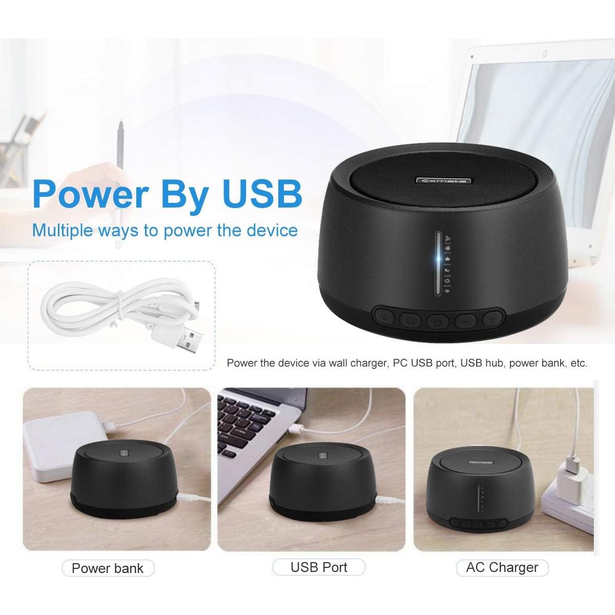 Máquina de Sonido Exmate para Dormir con 30 Sonidos Relajantes