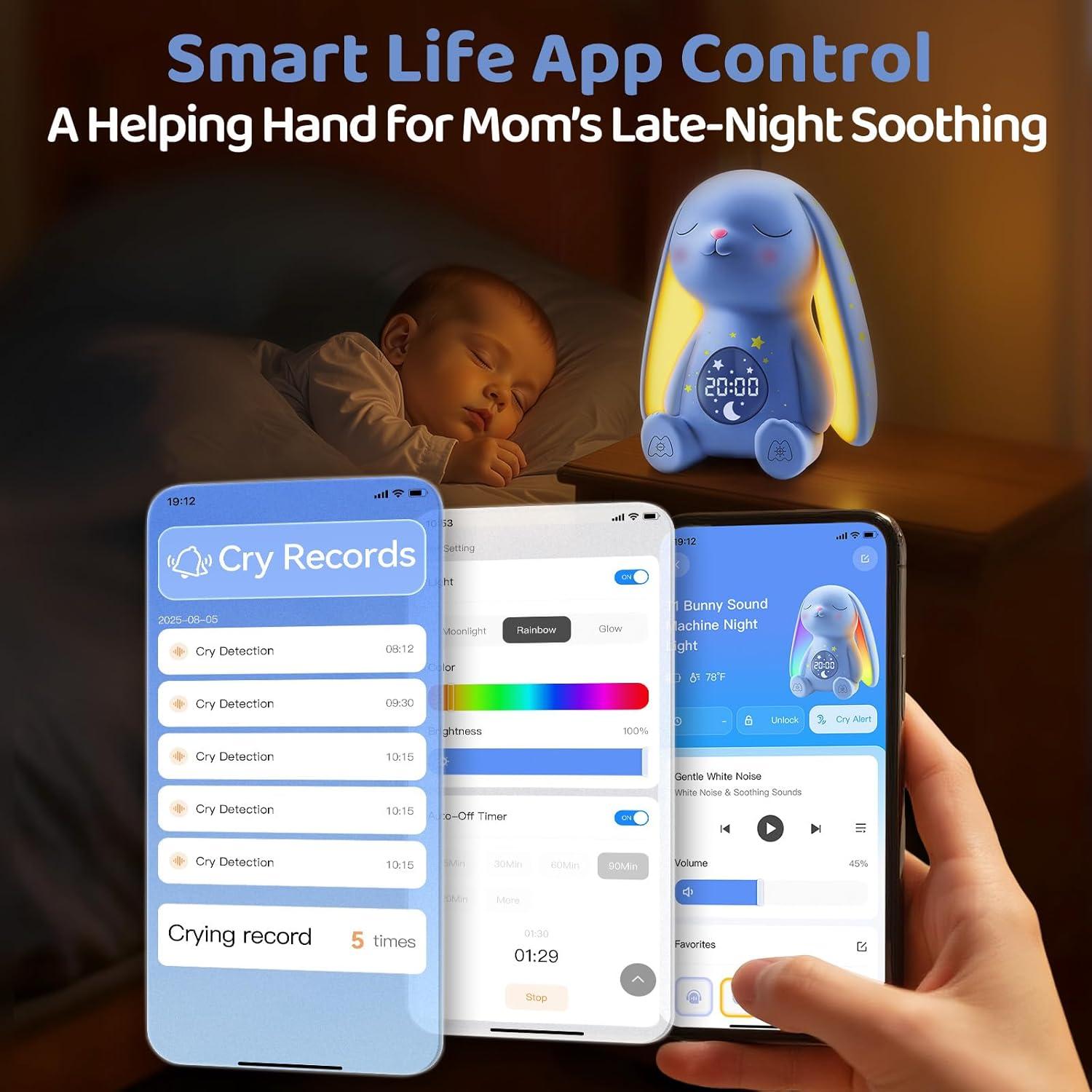 Máquina de Sonido Blanco MeWaii para Bebés con Luz Nocturna