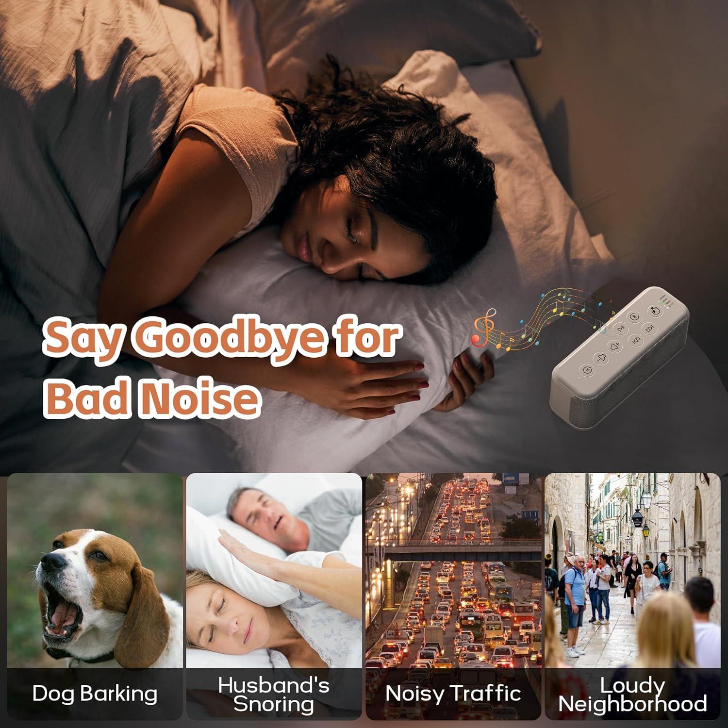 Máquina de Sonido Blanco PPLEE CR1016L con Bluetooth y Batería 3000mAh