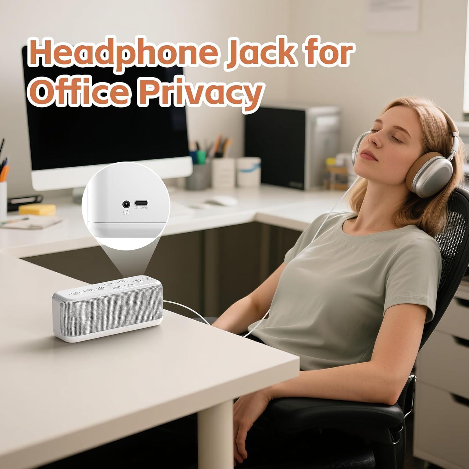 Máquina de Sonido Blanco PPLEE CR1016L con Bluetooth y Batería 3000mAh