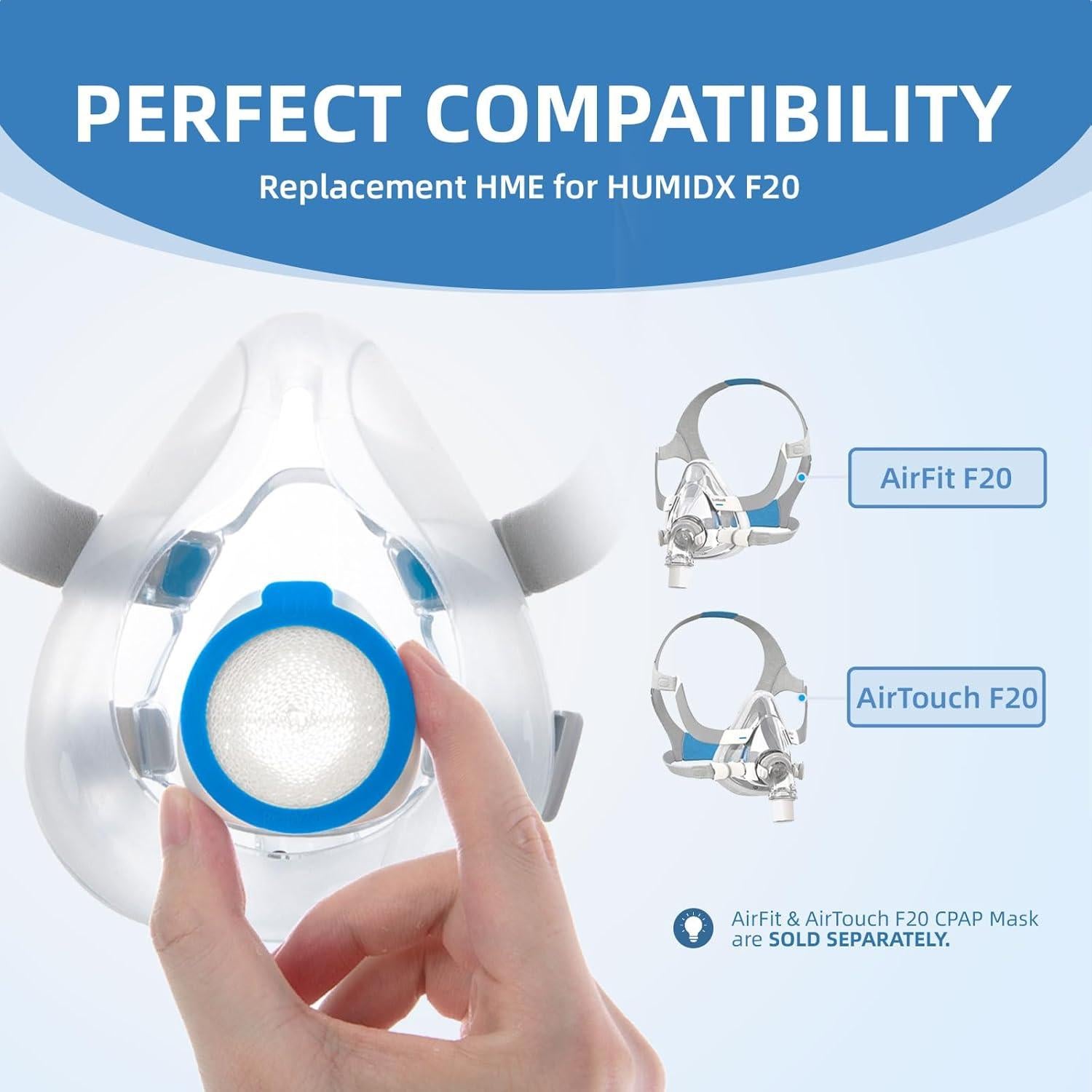 Filtros HME Yosopherier para CPAP AirMini y máscara F20 - 6 cartuchos y 20 filtros