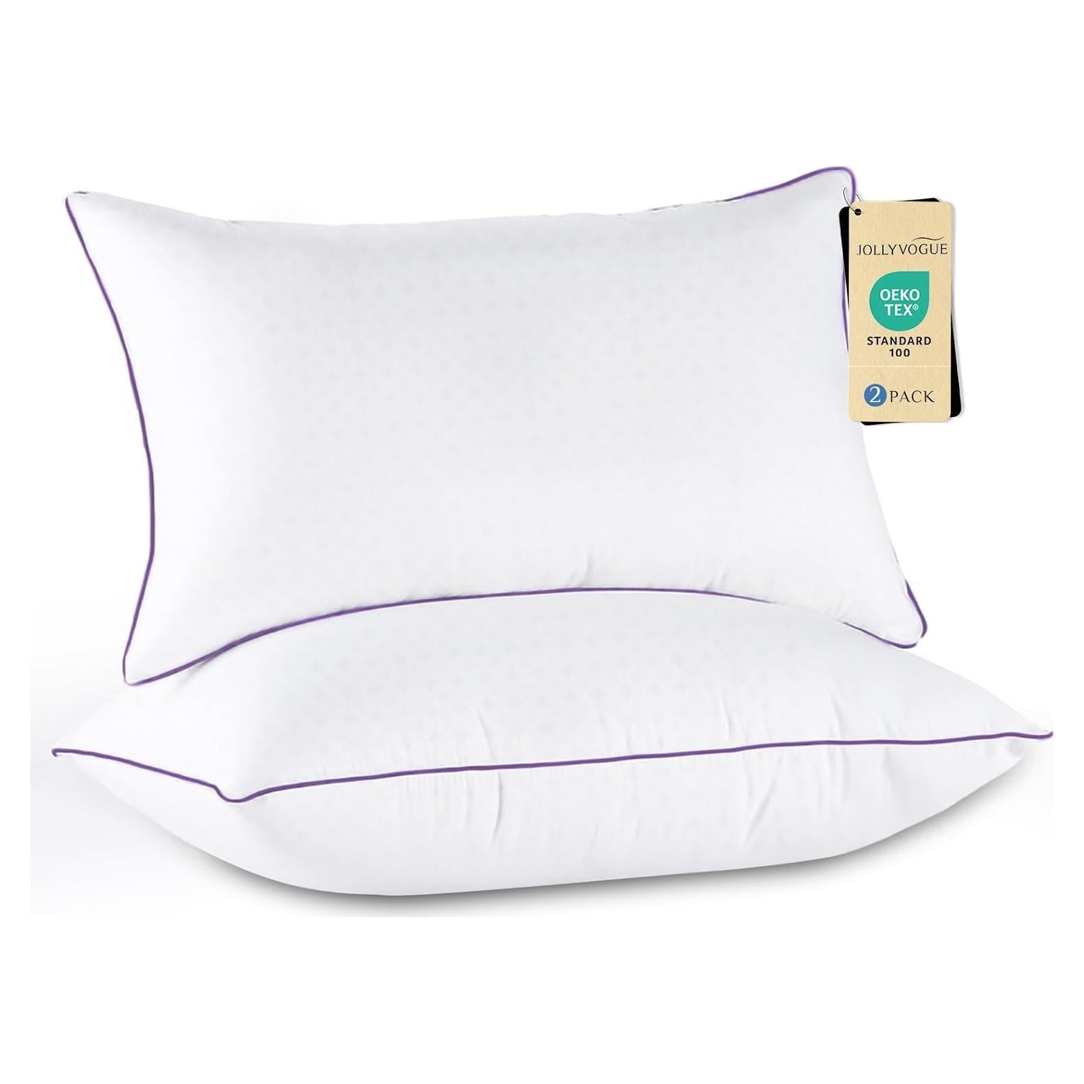Almohadas JOLLYVOGUE Tamaño Estándar Juego de 2 Suaves y Lavables