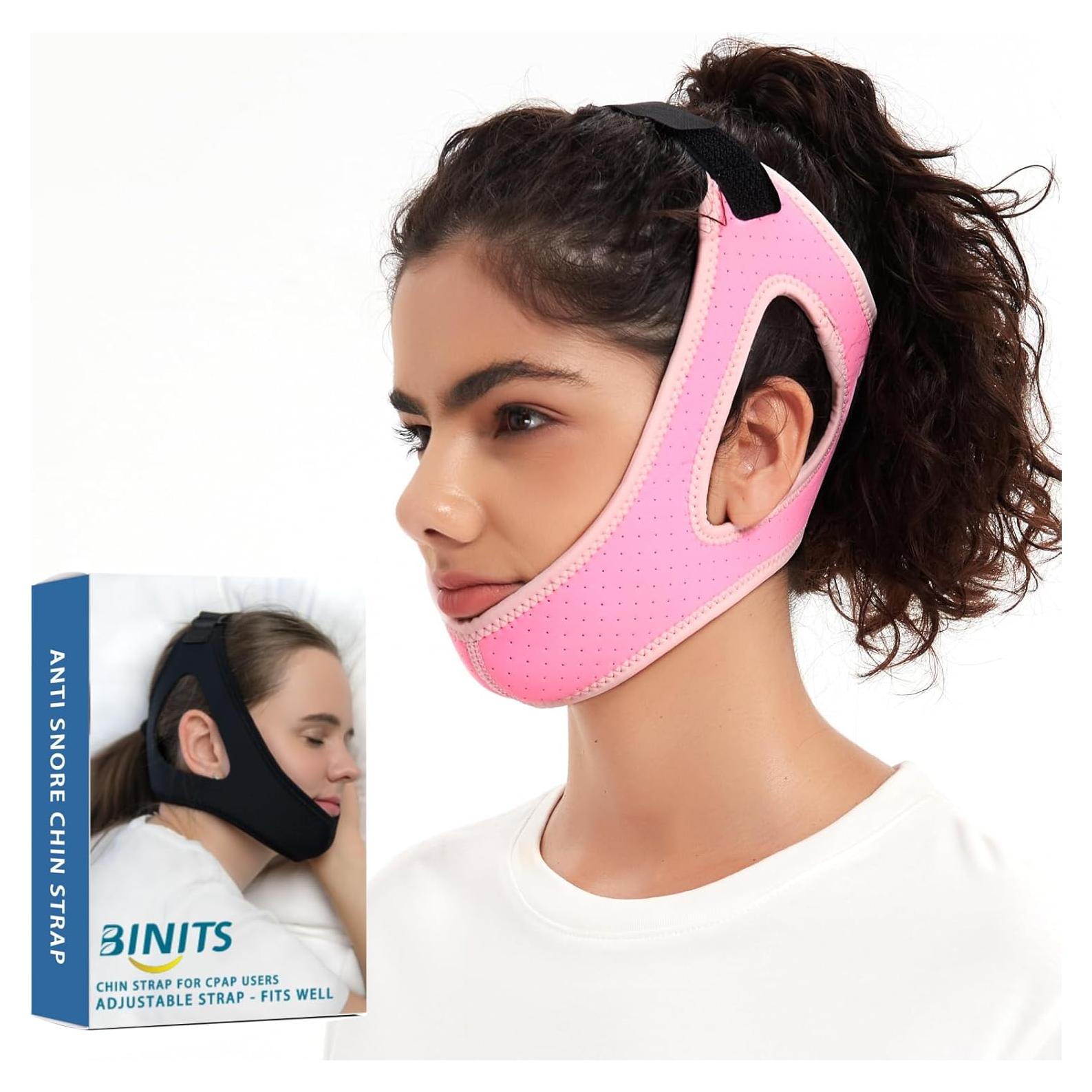 Correa para Barbilla CPAP BINITS - Ajustable y Cómoda Rosa