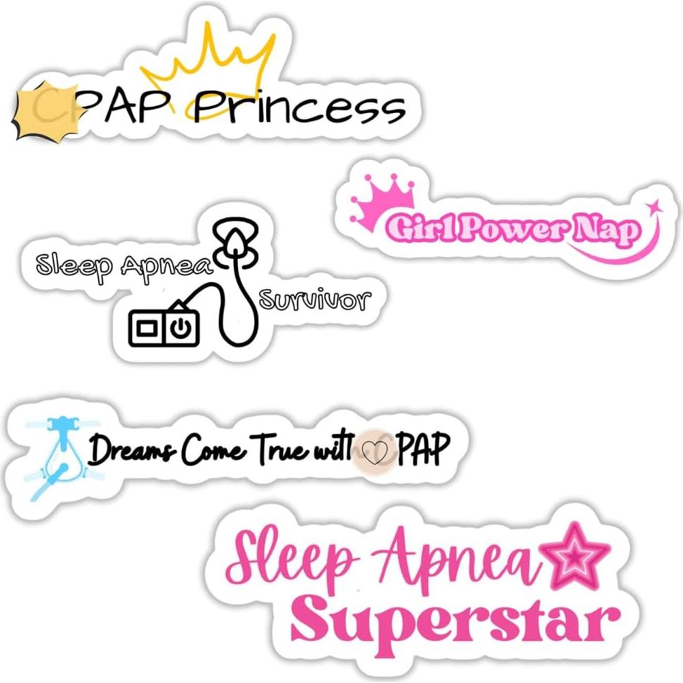 Conjunto de 8 Pegatinas de Conciencia sobre Apnea del Sueño