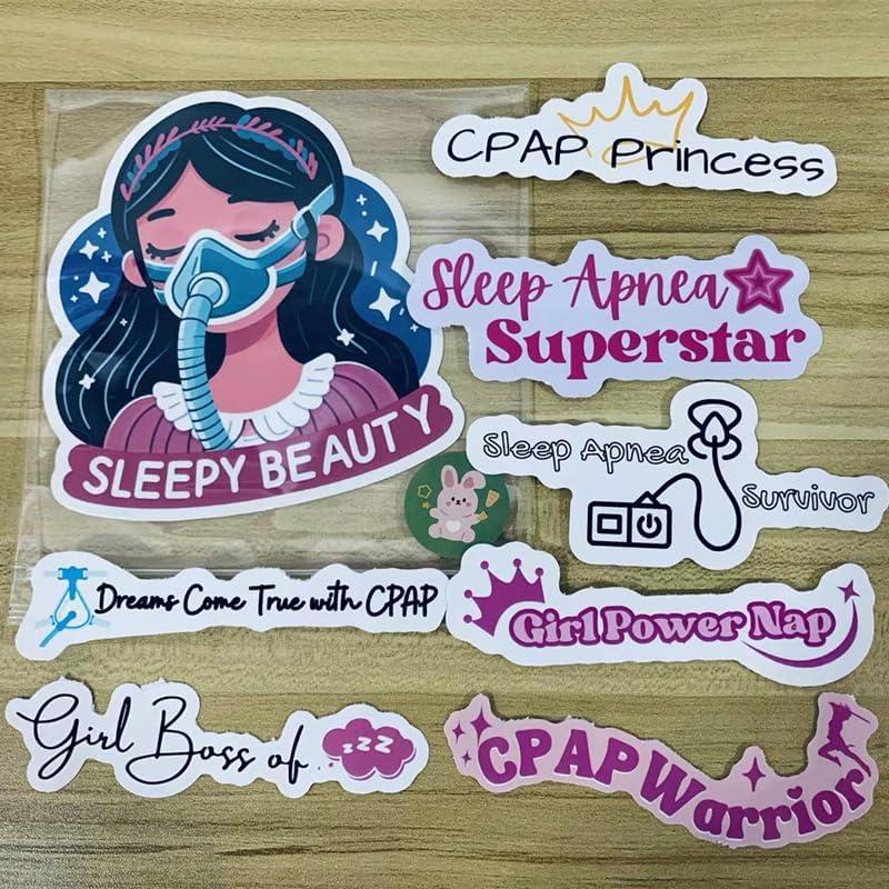 Conjunto de 8 Pegatinas de Conciencia sobre Apnea del Sueño