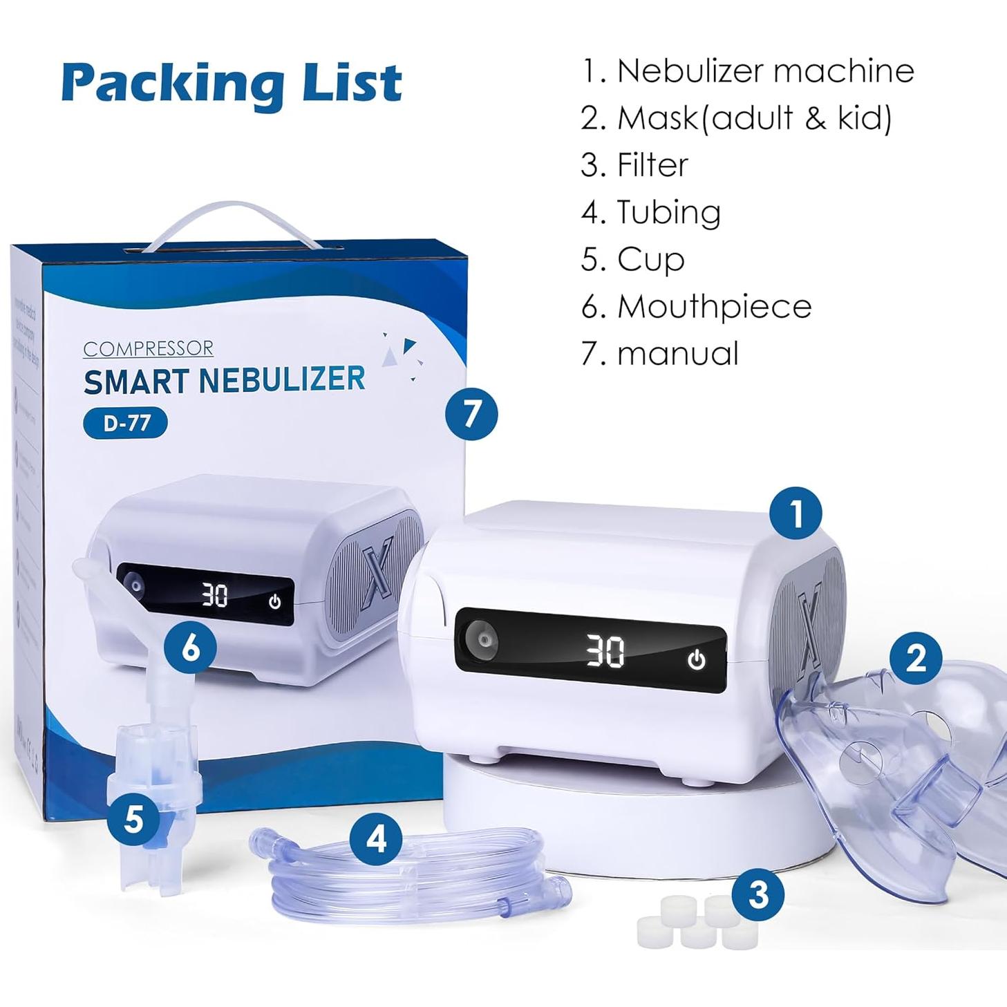 Nebulizador Digital Inteligente Hailie NF0109 con Pantalla LED