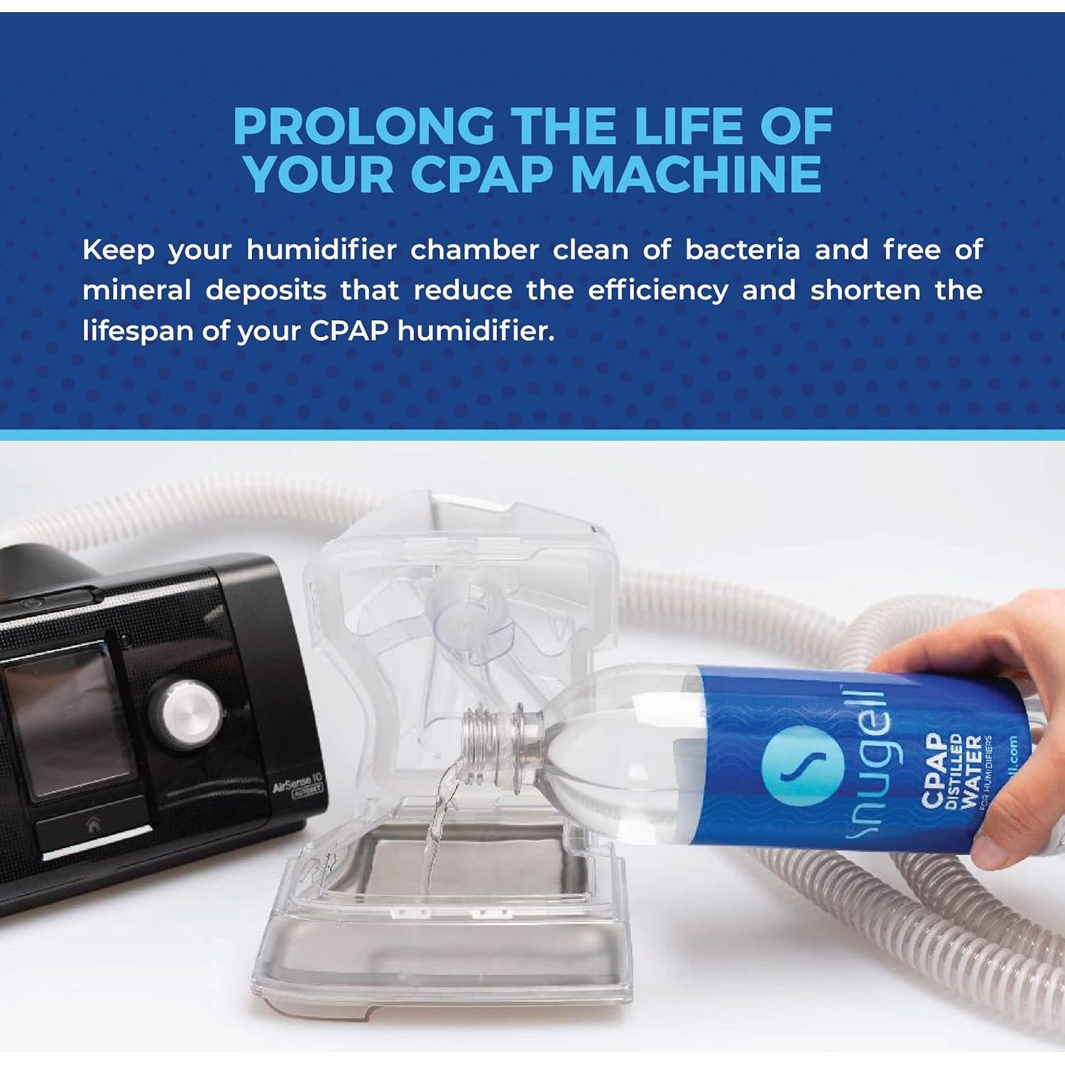 Agua Destilada Snugell para CPAP 20oz - Paquete de 6 Botellas