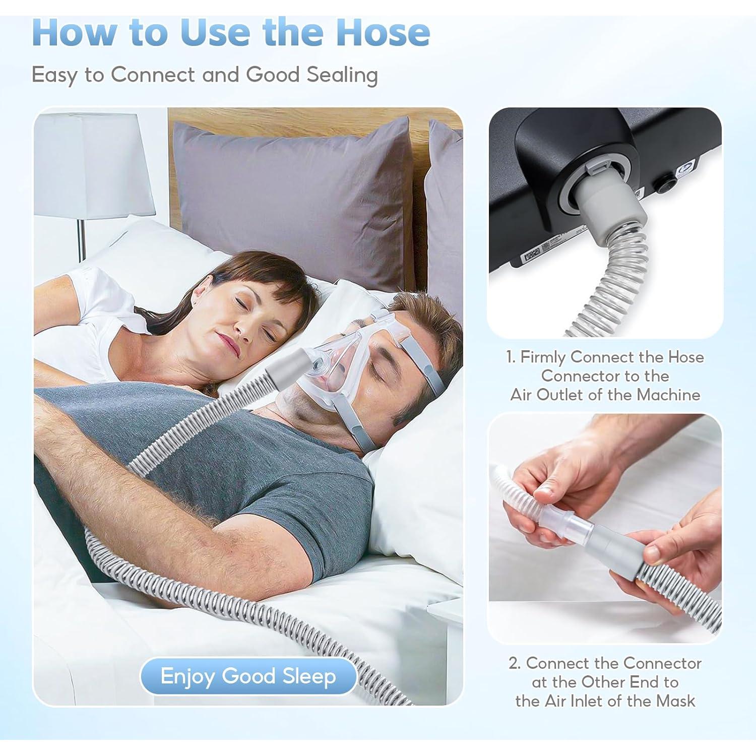 Paquete de 2 Mangueras CPAP FunGeneTEC 1.83m 22mm Gris